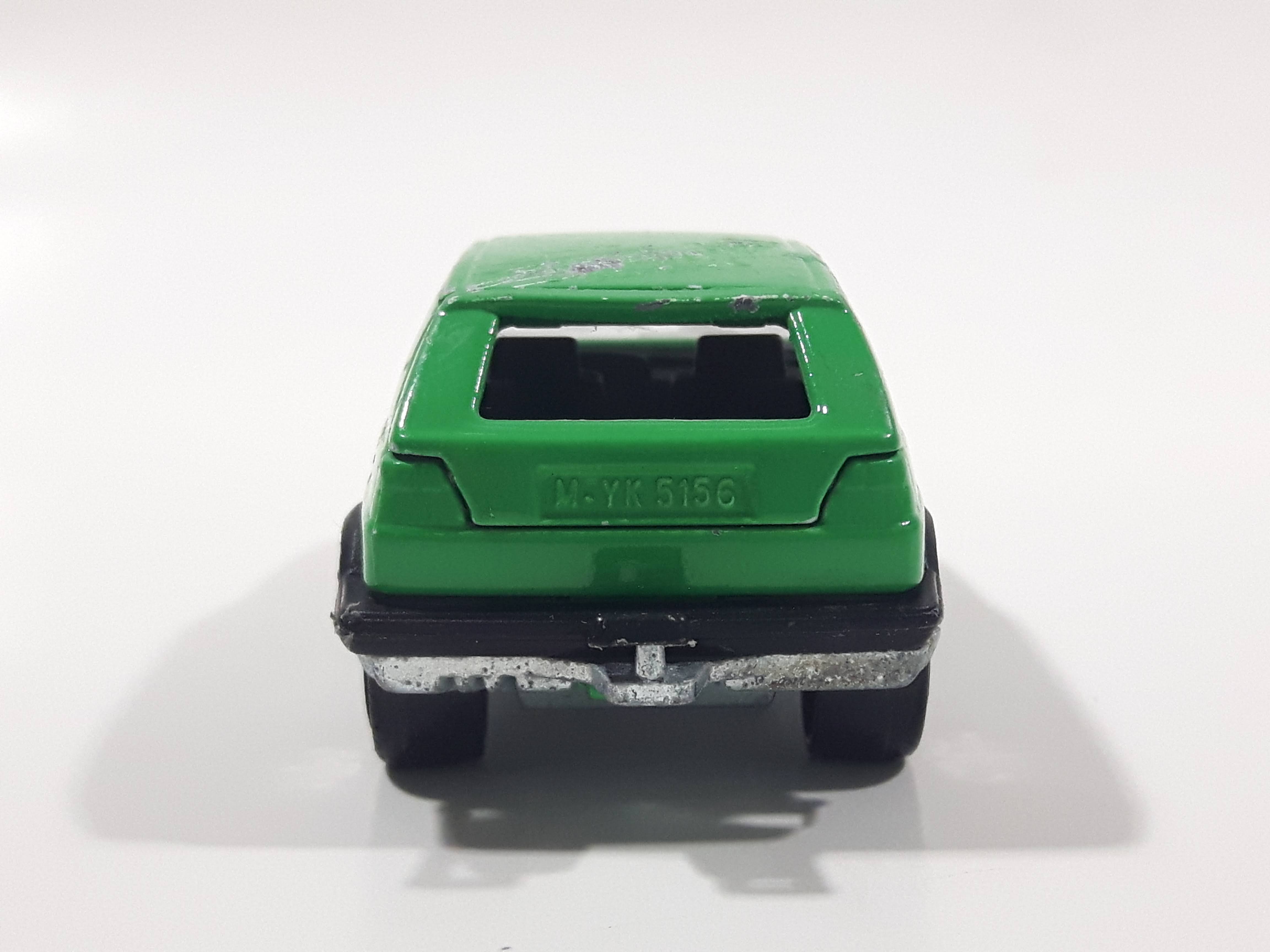 Majorette No. 235 VW Golf GTI Green 1/56 Scale Die Cast Toy Car Vehicle with Opening Rear Hatch 6