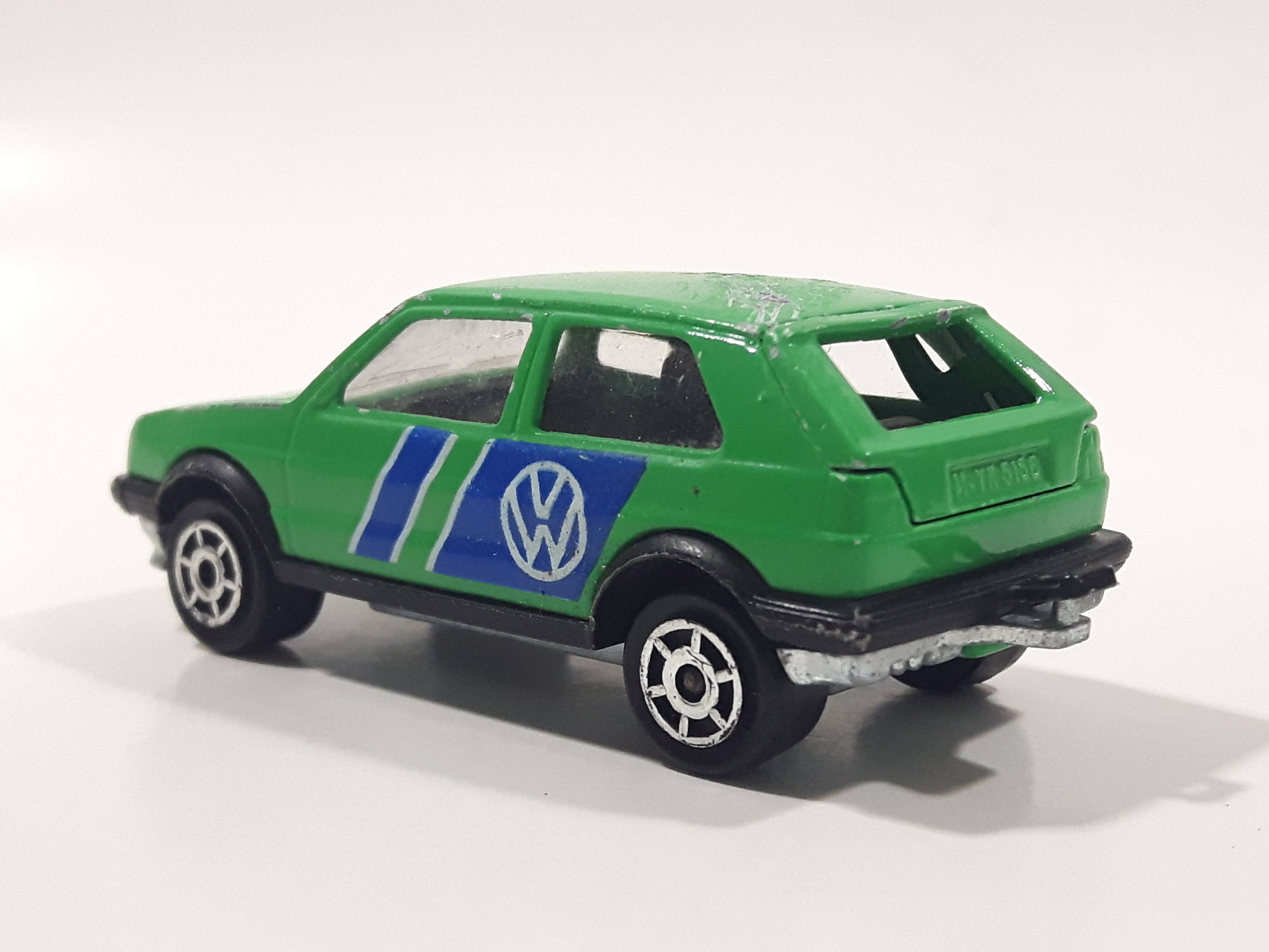Majorette No. 235 VW Golf GTI Green 1/56 Scale Die Cast Toy Car Vehicle with Opening Rear Hatch 7