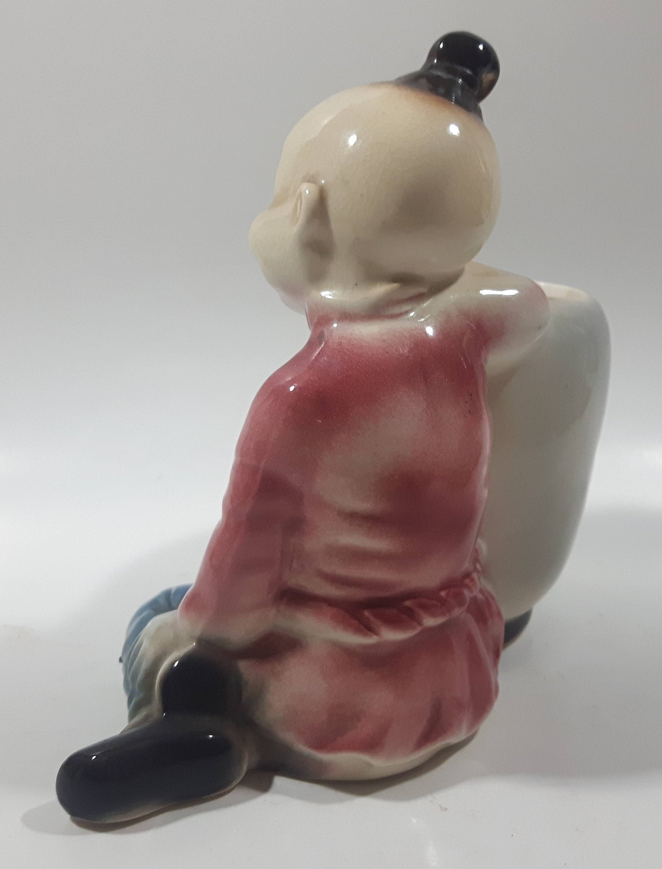 Antique Royal Copley Asian Boy Porcelain Planter 4