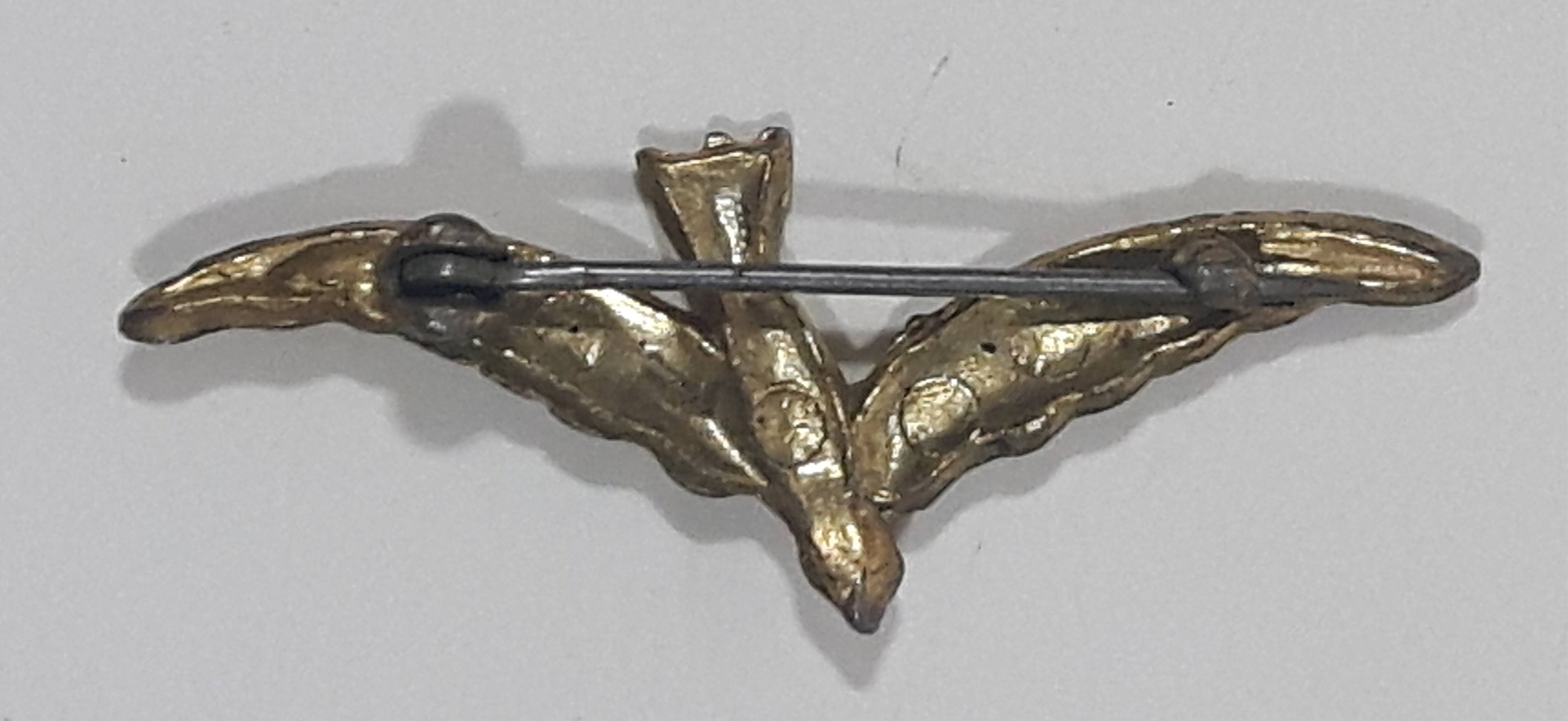 Brass Tone Metal Dove Bird Brooch Pin 2