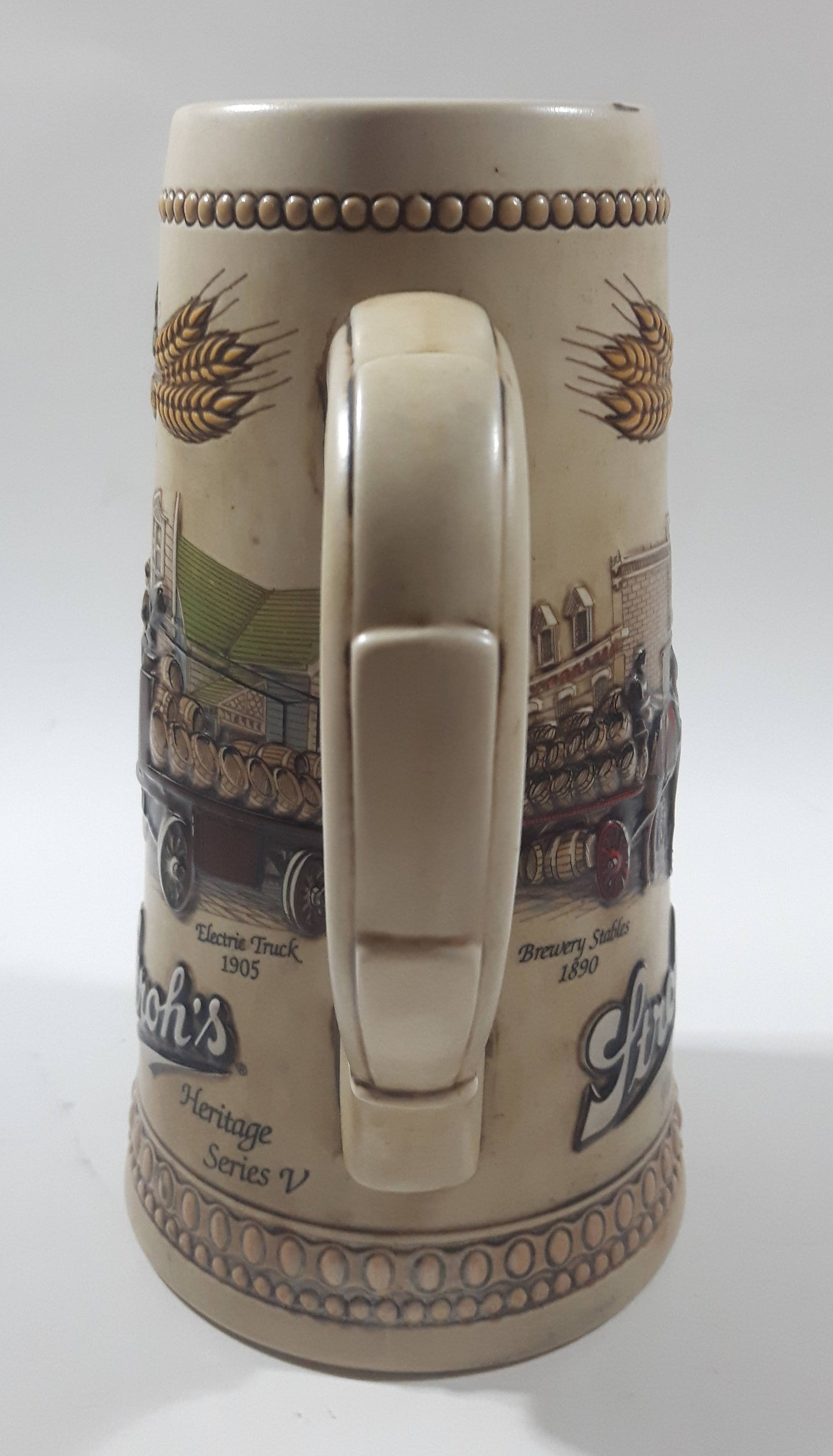 Ceramarte Stroh's Heritage Series V Beer Delivery Vehicles of The Past 1912 Packard Truck 7 1/2" Tall Ceramic Beer Stein Mug 6