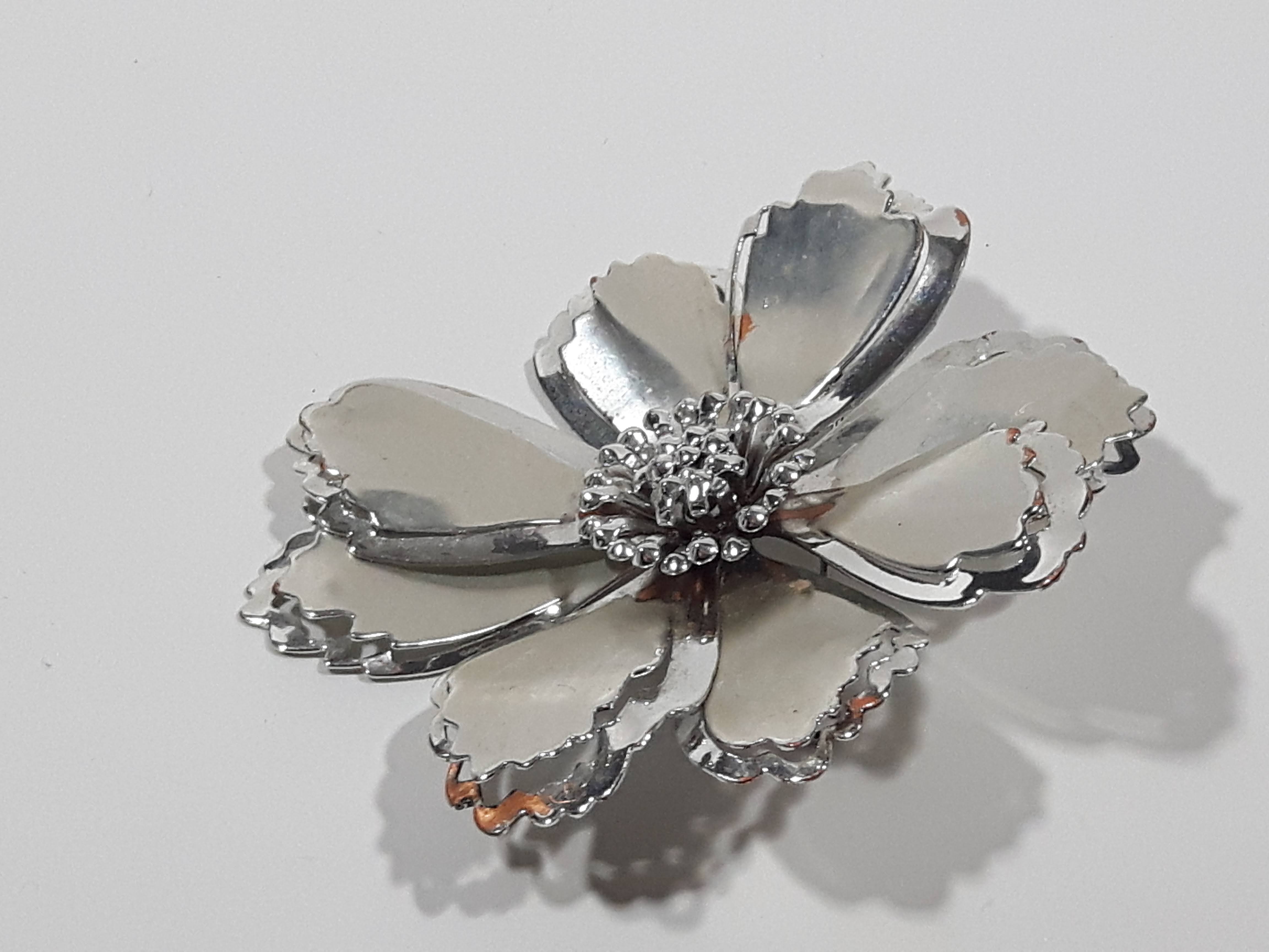 Flower Shaped Thin Layered Metal 2 3/4" Brooch Pin 4