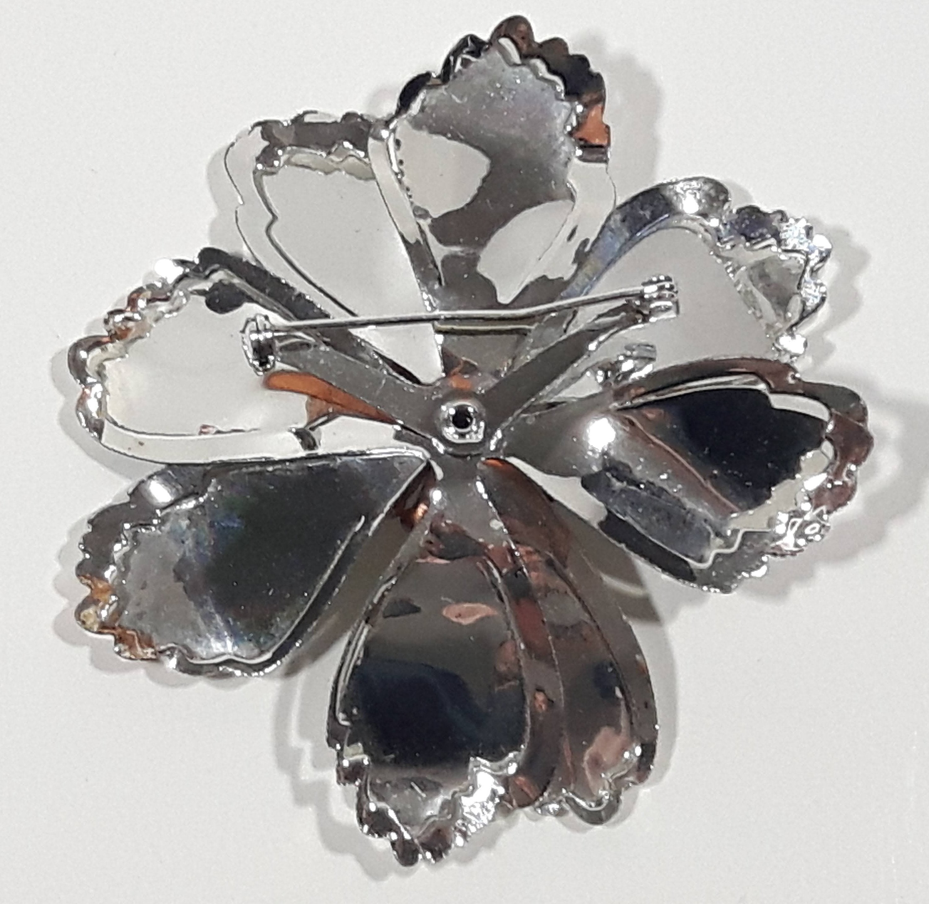 Flower Shaped Thin Layered Metal 2 3/4" Brooch Pin 9