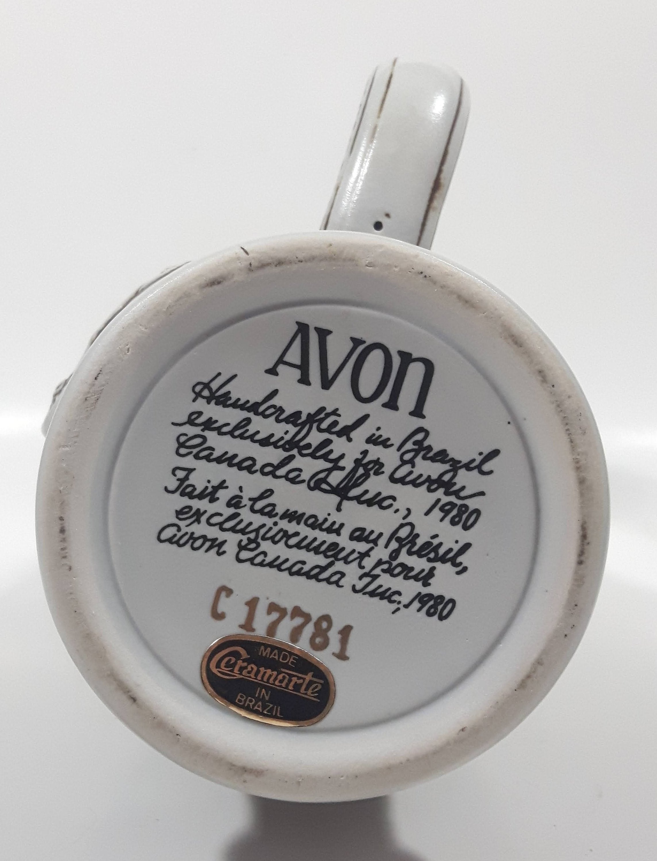 Avon Ceramarte Brazil Antique Early Car History 1911 Ford Model T, 1910 Stanley Steamer, 1936 MG, 1927 Bugatti 8 1/2" Tall Ceramic Collector's Stein 12