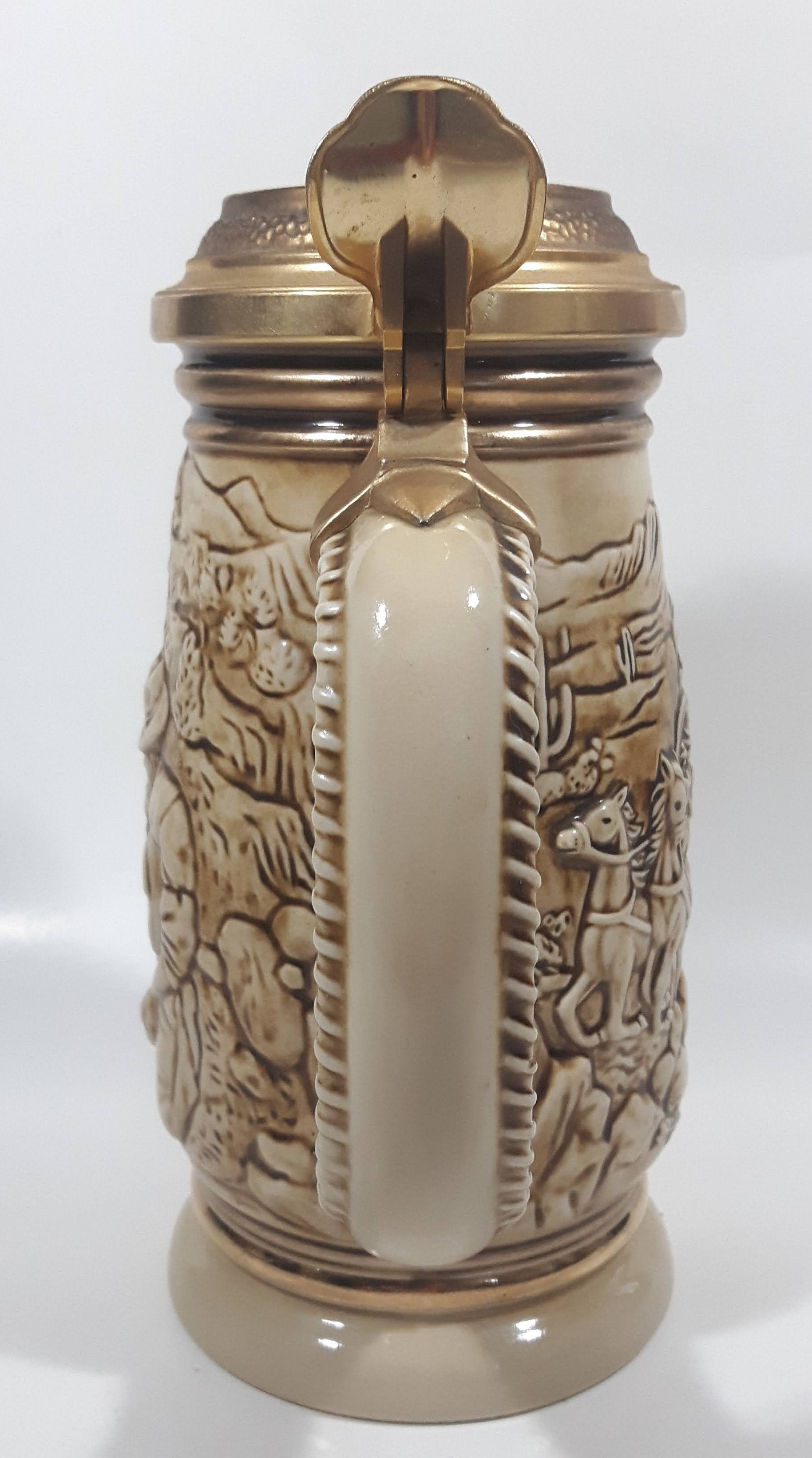 1987 Avon Ceramarte Brazil The Gold Rush San Francisco California 8 1/4" Tall Ceramic Collector's Stein 5
