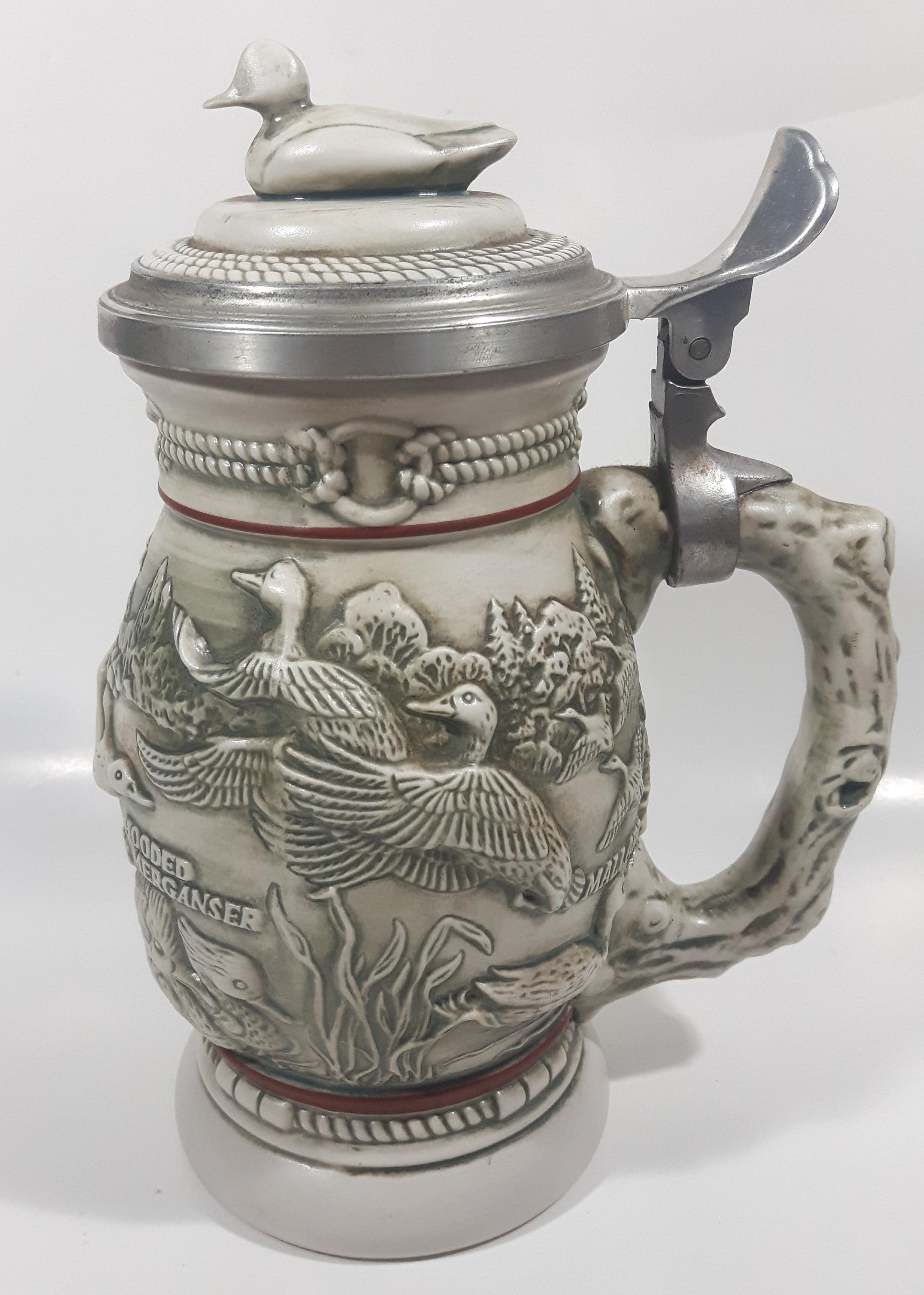 1988 Avon Ceramarte Brazil Ducks of the American Wilderness 8 3/4" Tall Ceramic Collector's Stein 12