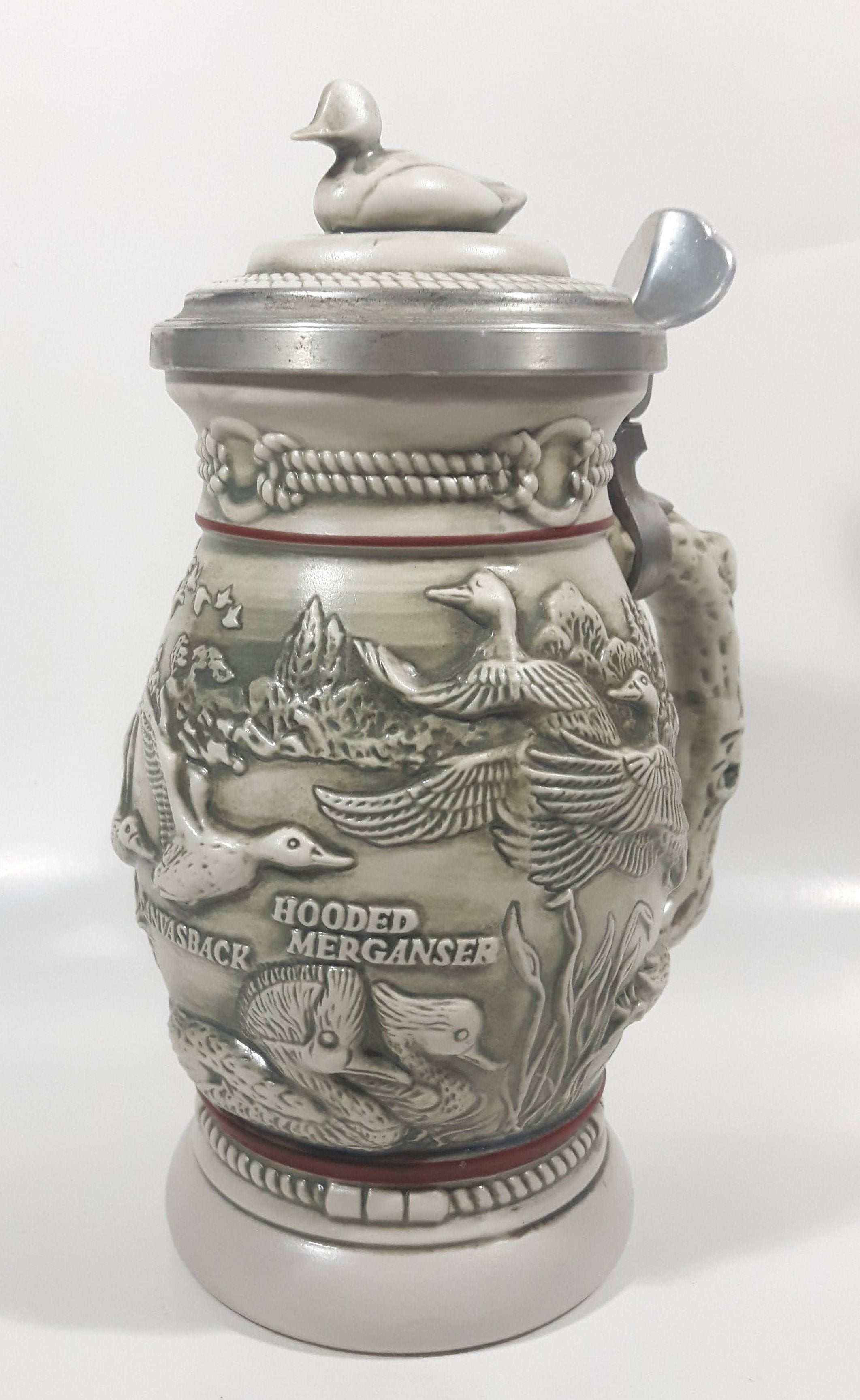 1988 Avon Ceramarte Brazil Ducks of the American Wilderness 8 3/4" Tall Ceramic Collector's Stein 8