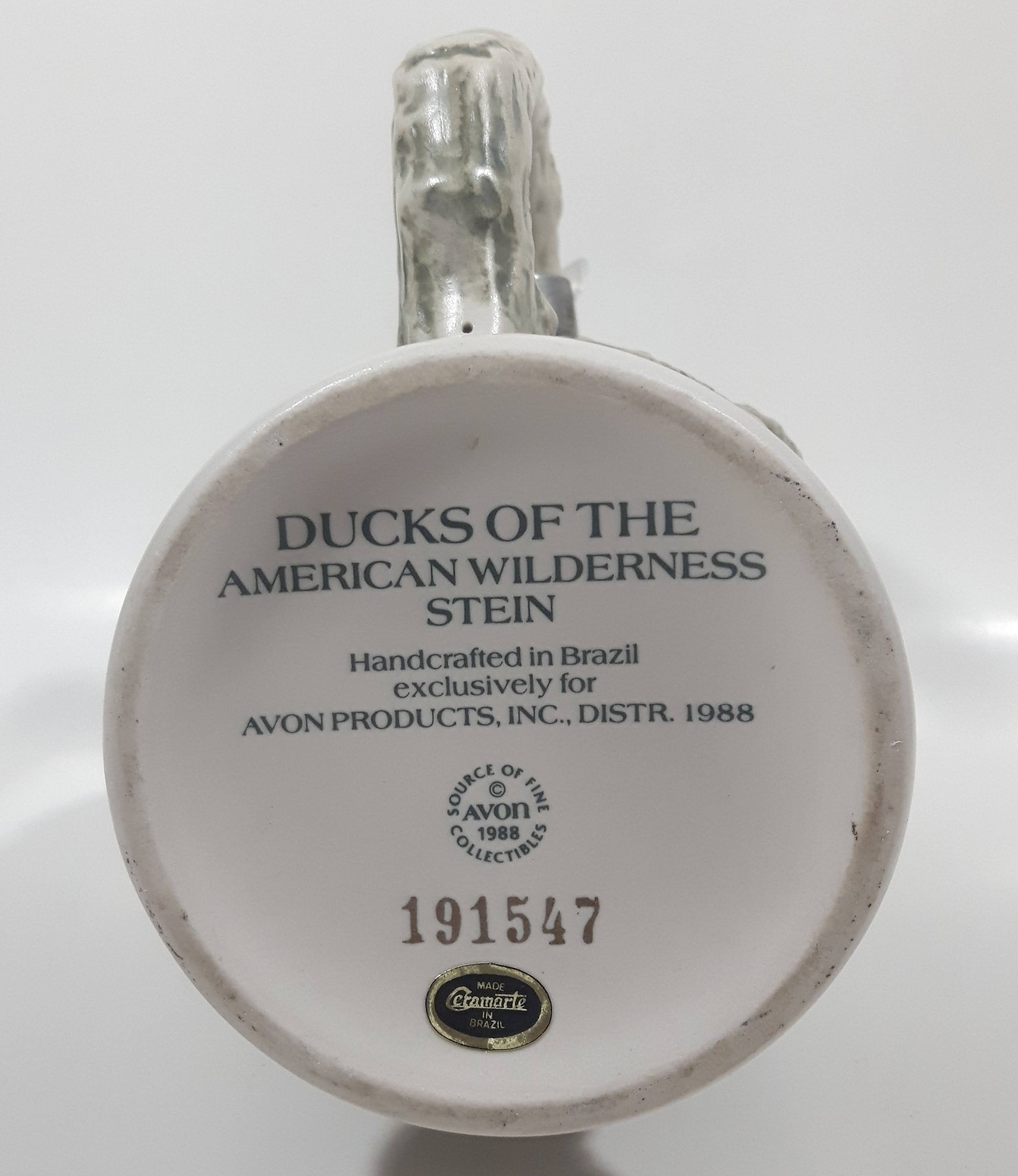 1988 Avon Ceramarte Brazil Ducks of the American Wilderness 8 3/4" Tall Ceramic Collector's Stein 11