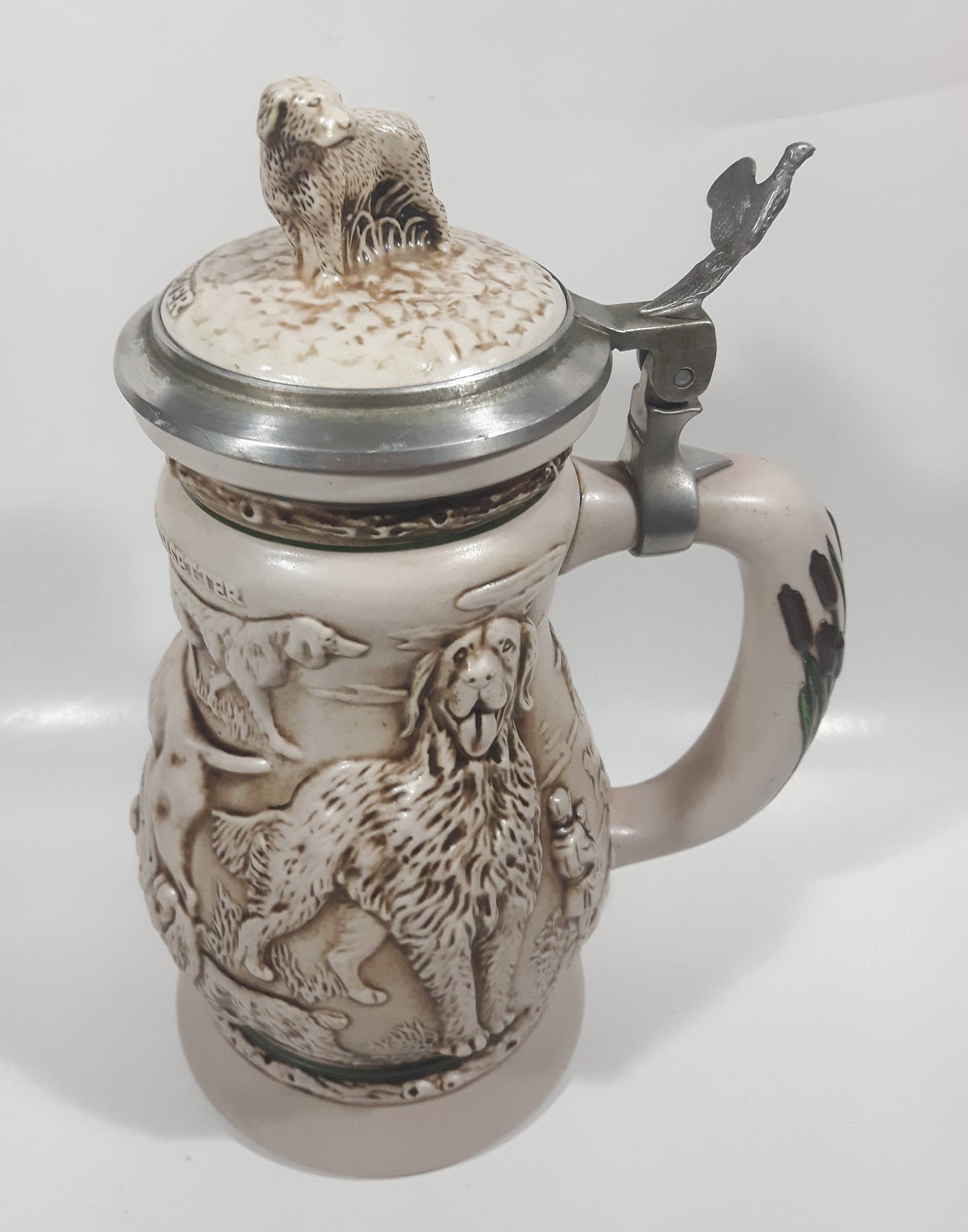 1991 Avon Ceramarte Brazil Great Dogs of the Outdoors 9 3/4" Tall Ceramic Collector's Stein 15
