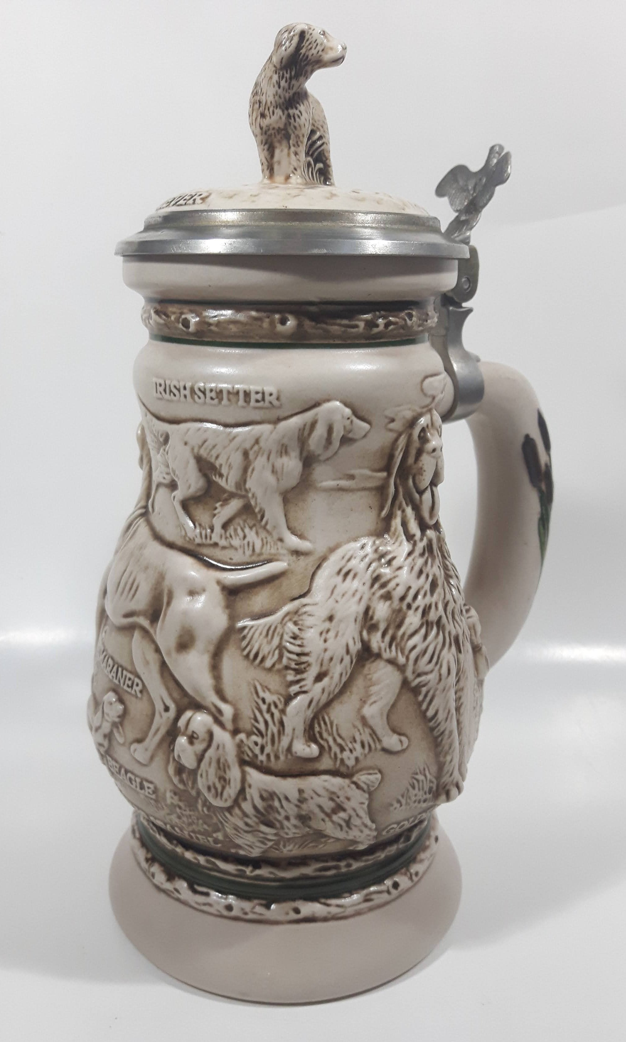 1991 Avon Ceramarte Brazil Great Dogs of the Outdoors 9 3/4" Tall Ceramic Collector's Stein 9