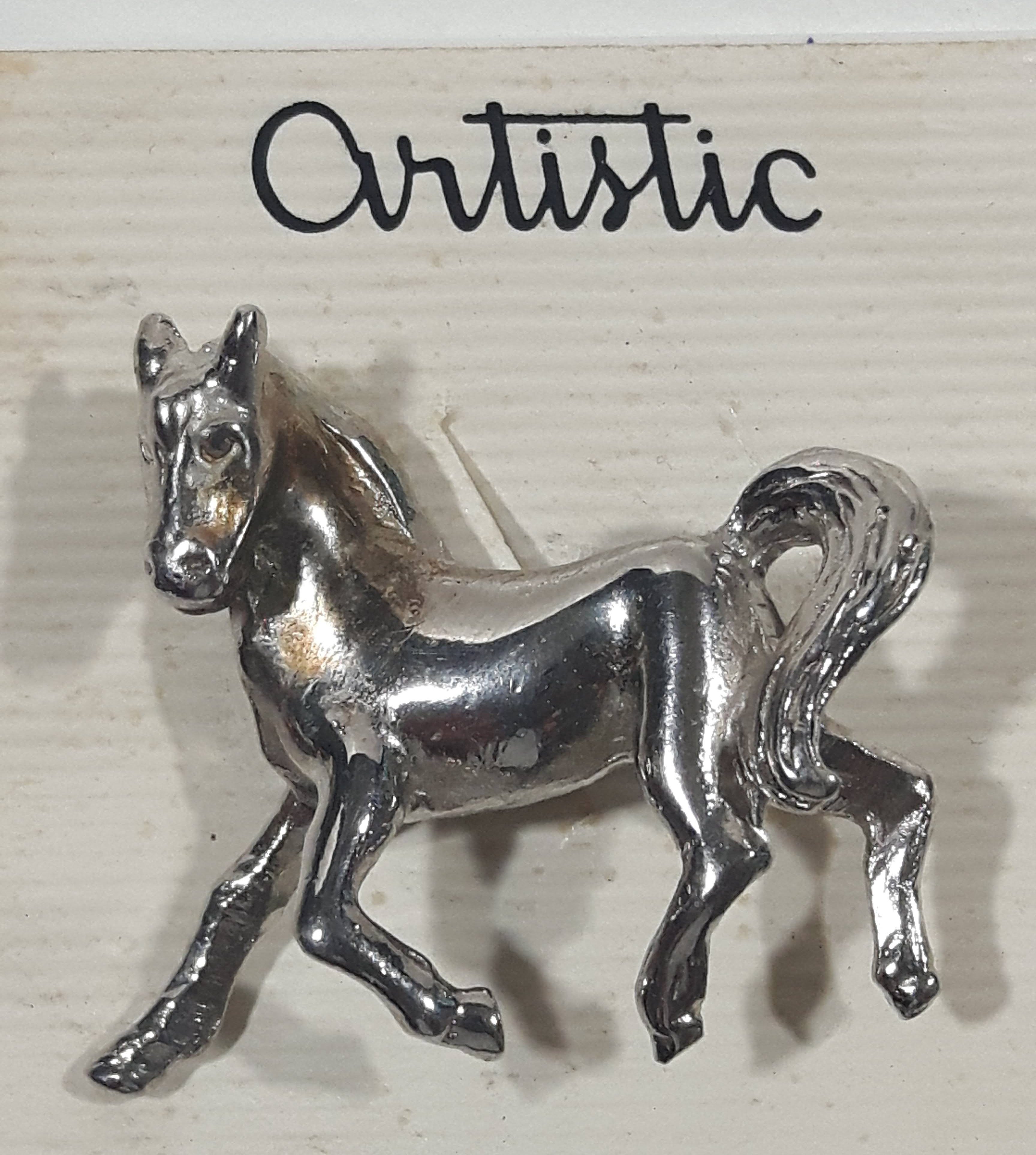 Artistic Brand Horse Shaped Metal Brooch Pin 2