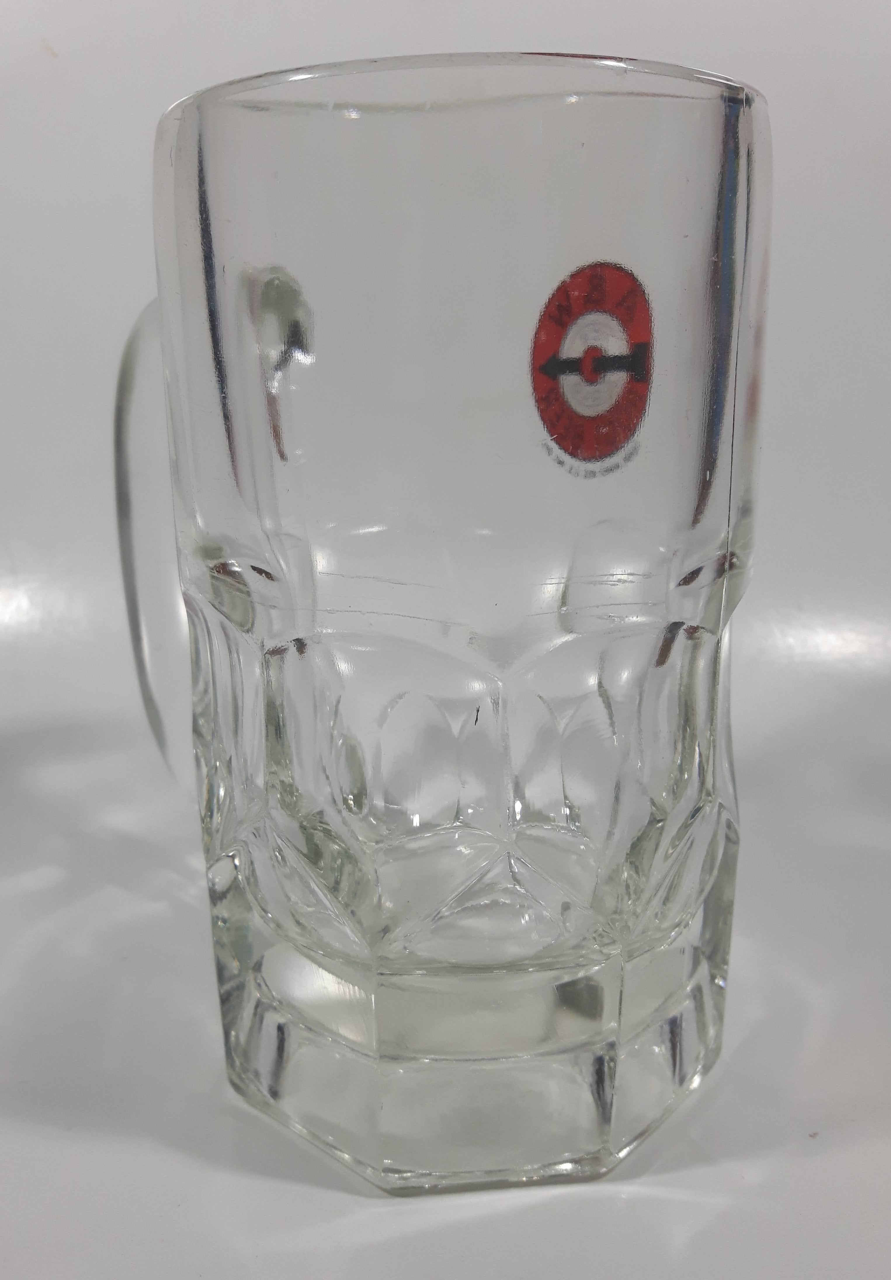 1948-1961 A & W Allen and Wright Ice Cold Root Beer Arrow Logo 6" Tall Heavy Clear Glass Mug 9
