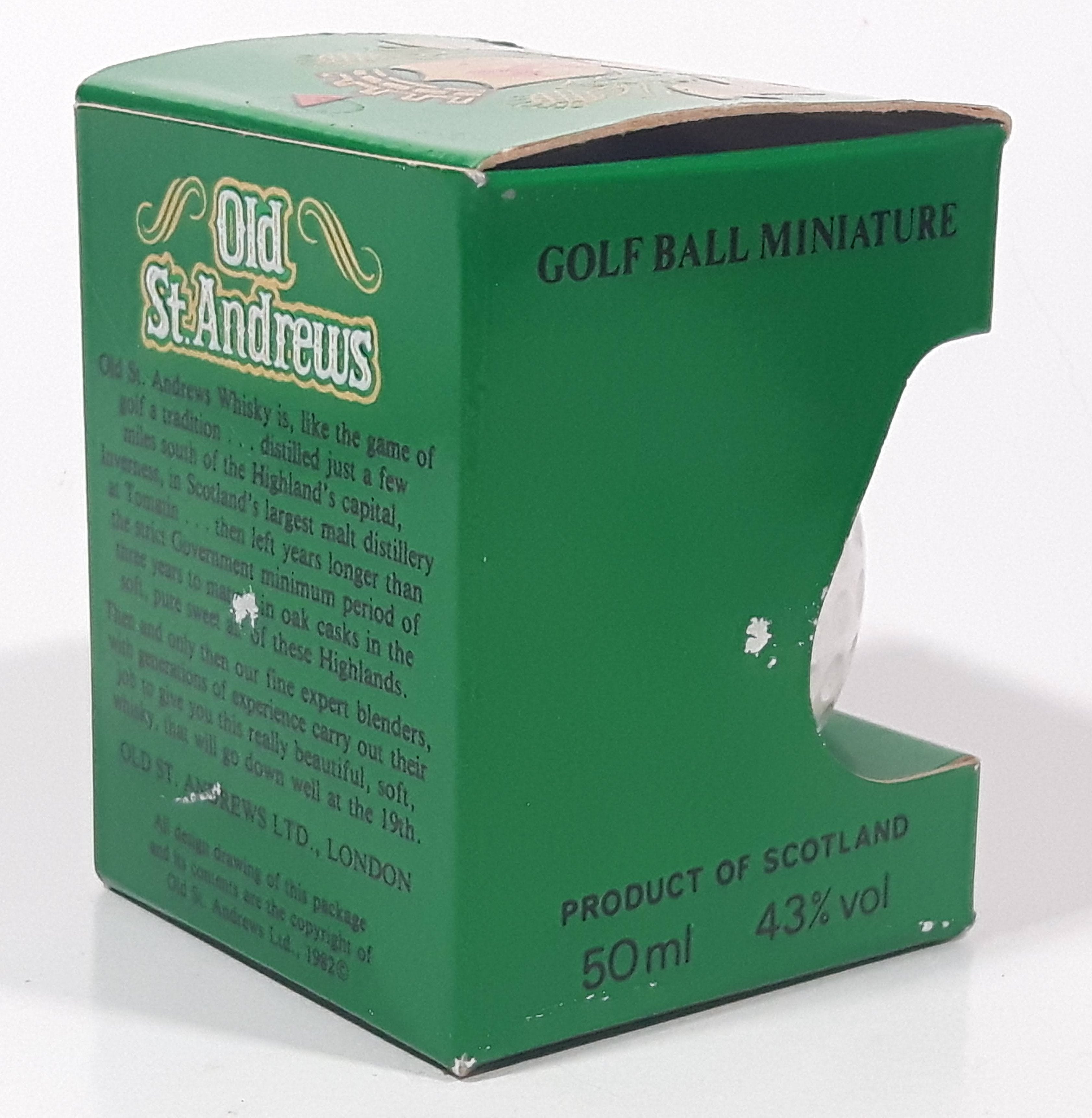 Vintage 1982 Old St. Andrews Scotch Whisky Golf Ball Shaped Bottle New in Box 5