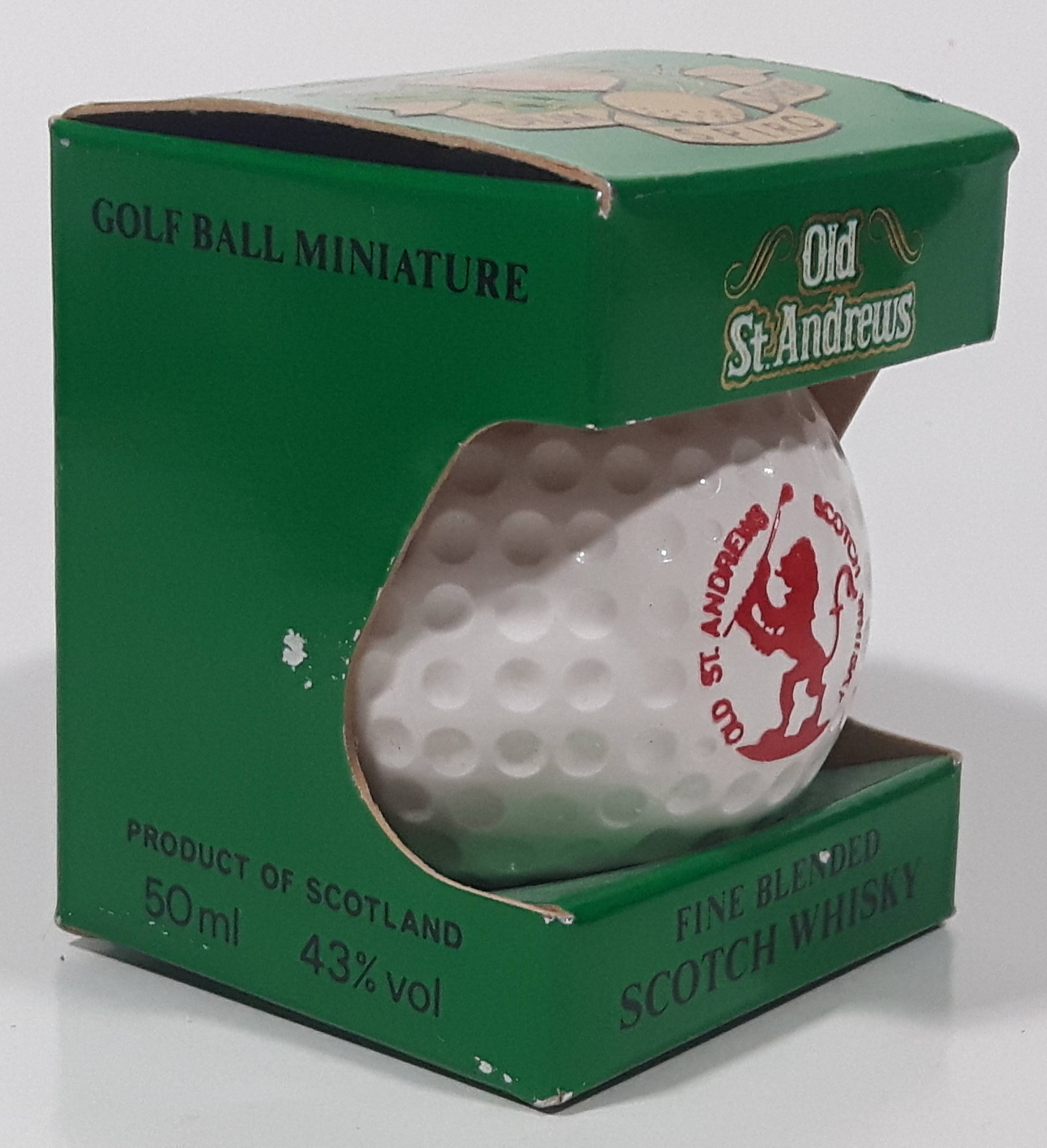 Vintage 1982 Old St. Andrews Scotch Whisky Golf Ball Shaped Bottle New in Box 7