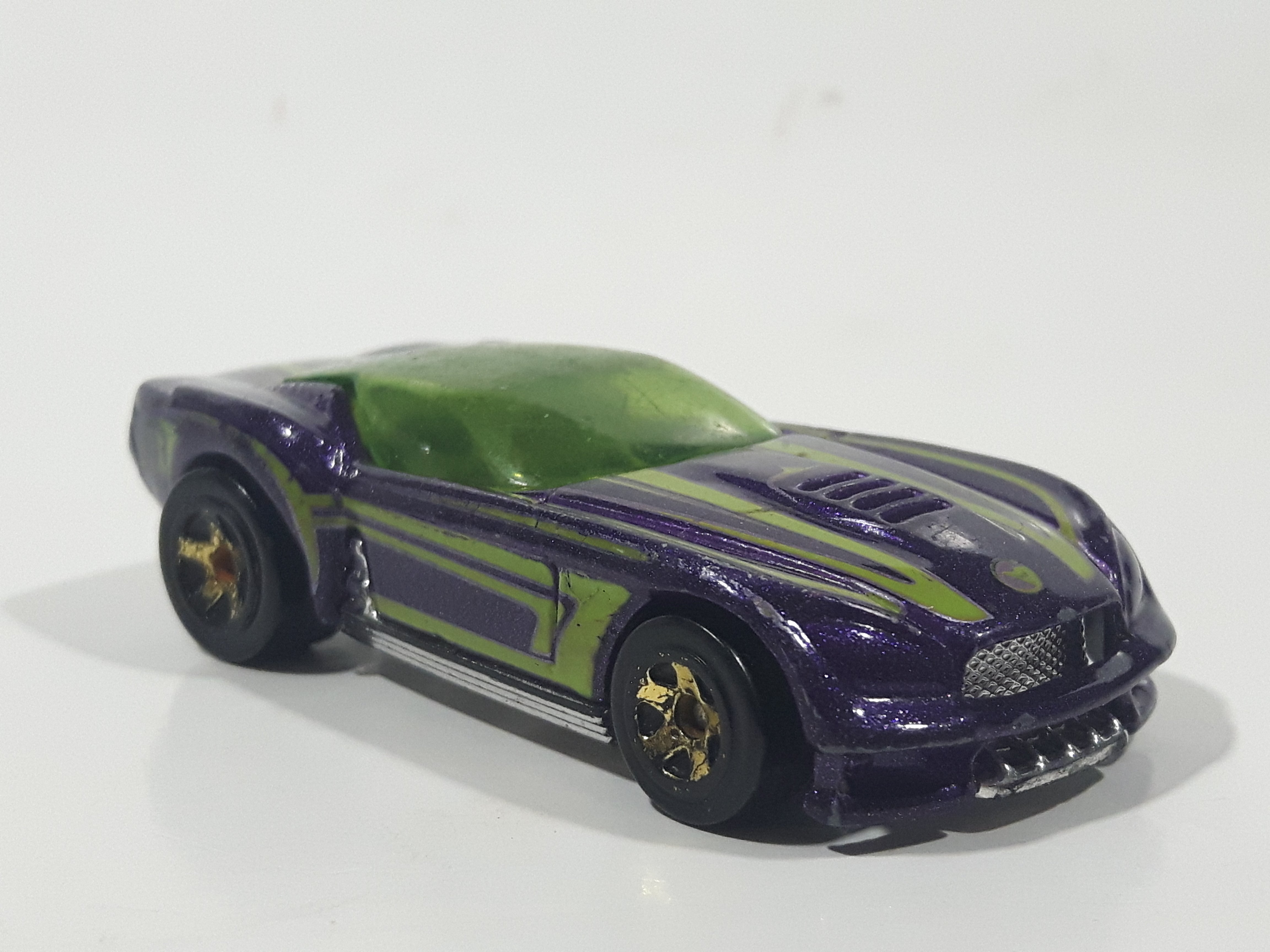 2009 Hot Wheels HW Designs Pony-Up Metallic Purple Die Cast Toy Car Vehicle 3
