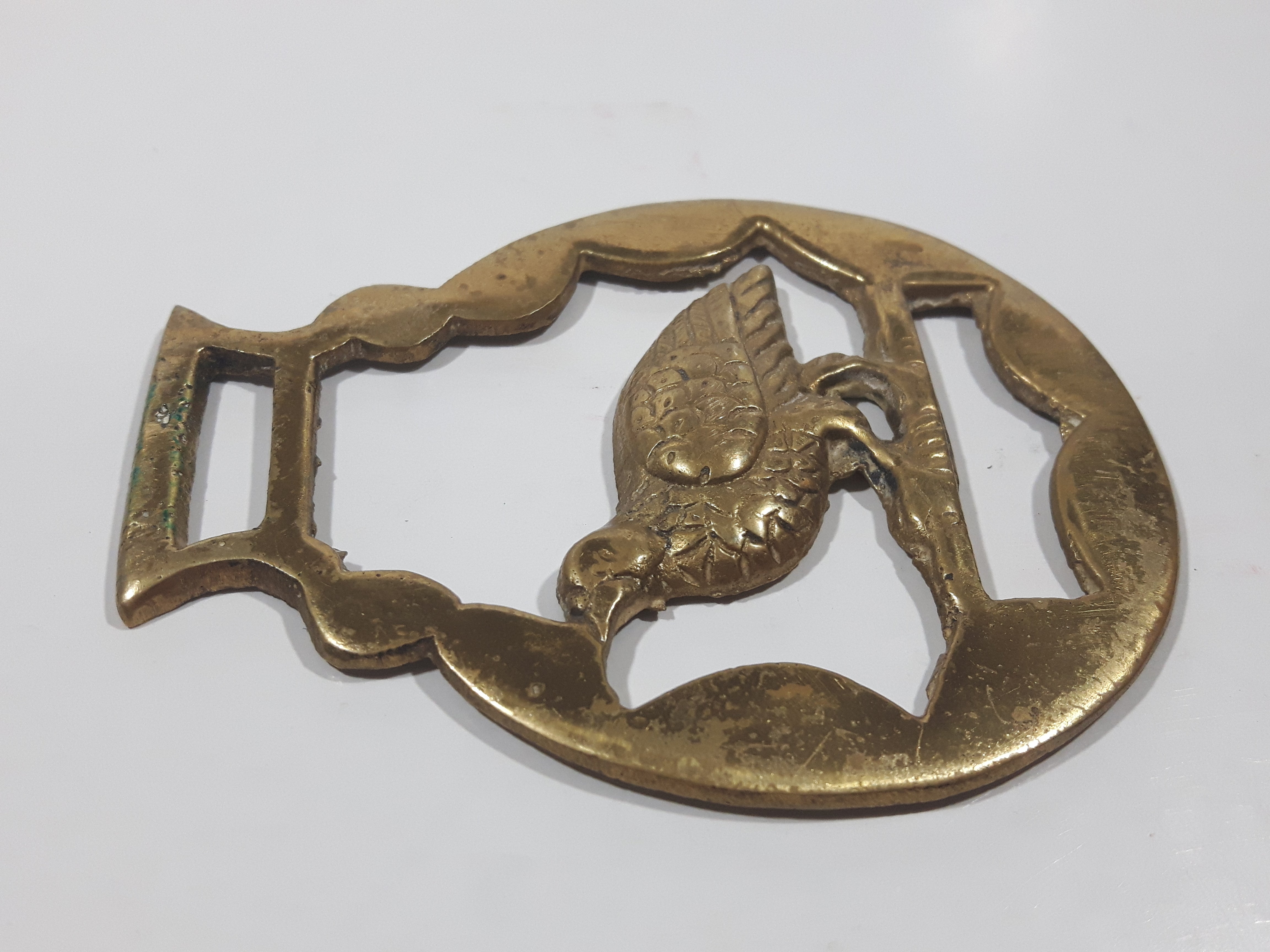 Antique Pheasant Bird Themed Horse Brass 2 7/8" x 3 1/2" 5