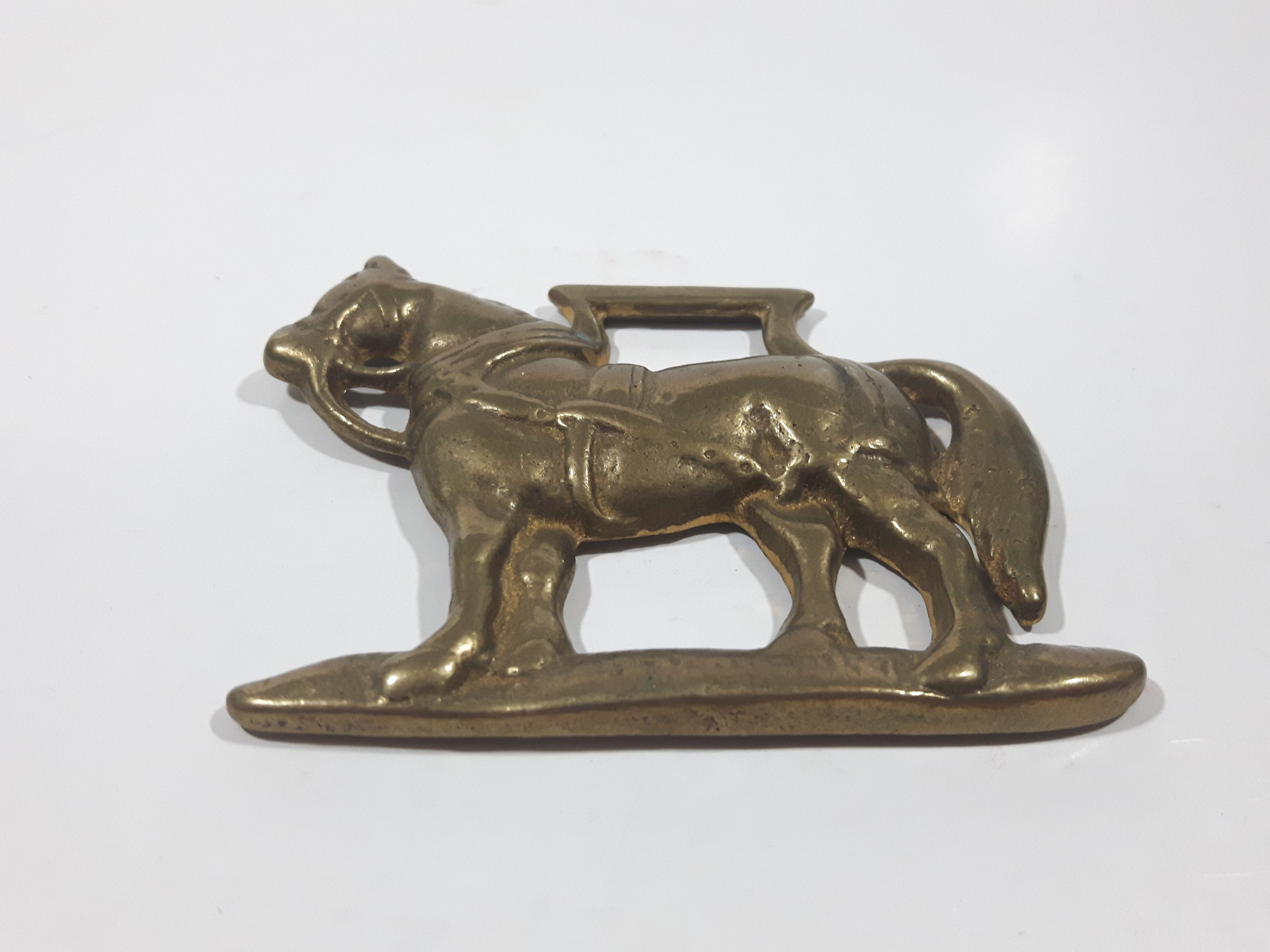 Antique Horse Shaped Horse Brass 2 3/4" x 3 1/2" 2