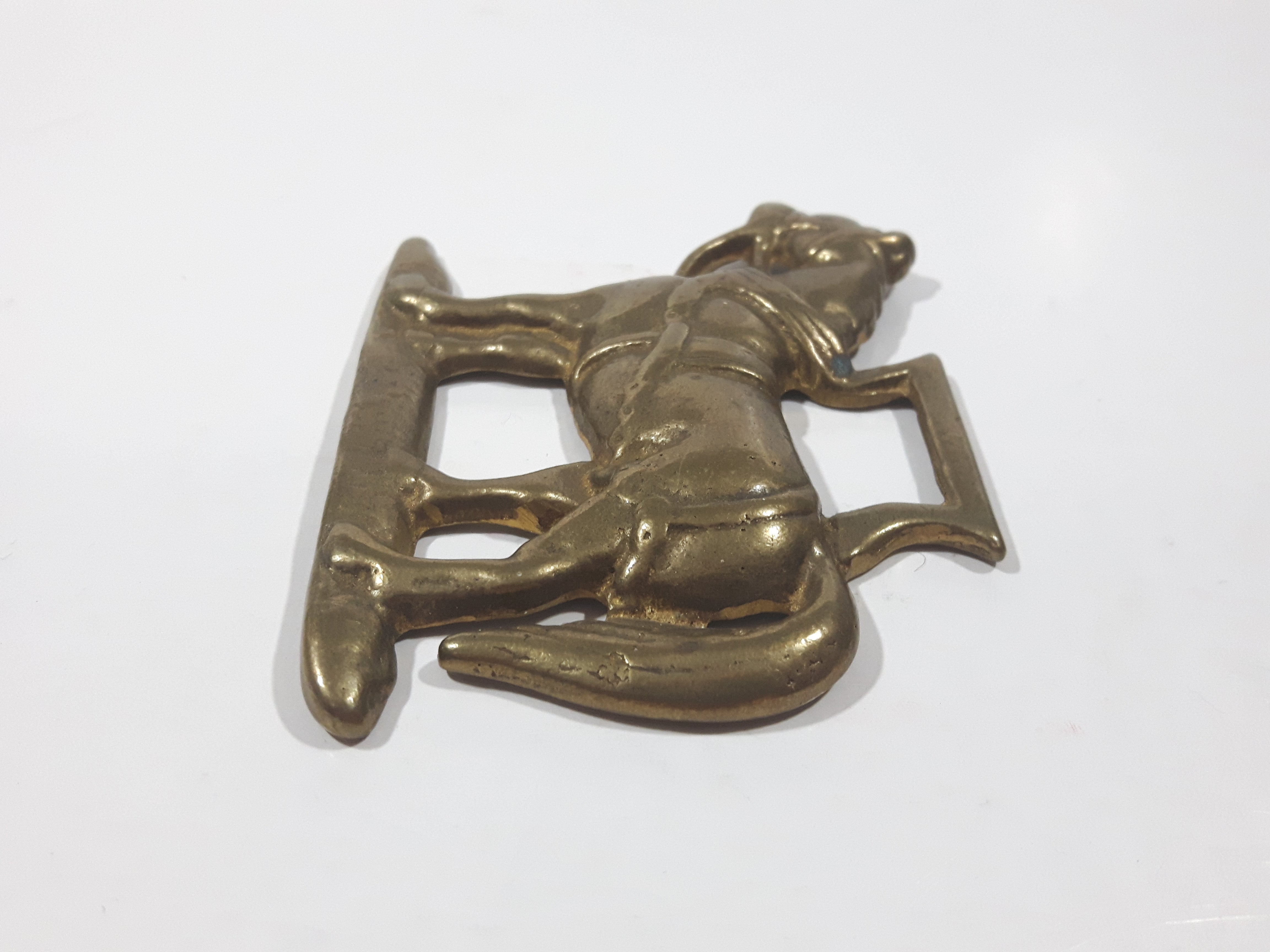 Antique Horse Shaped Horse Brass 2 3/4" x 3 1/2" 3