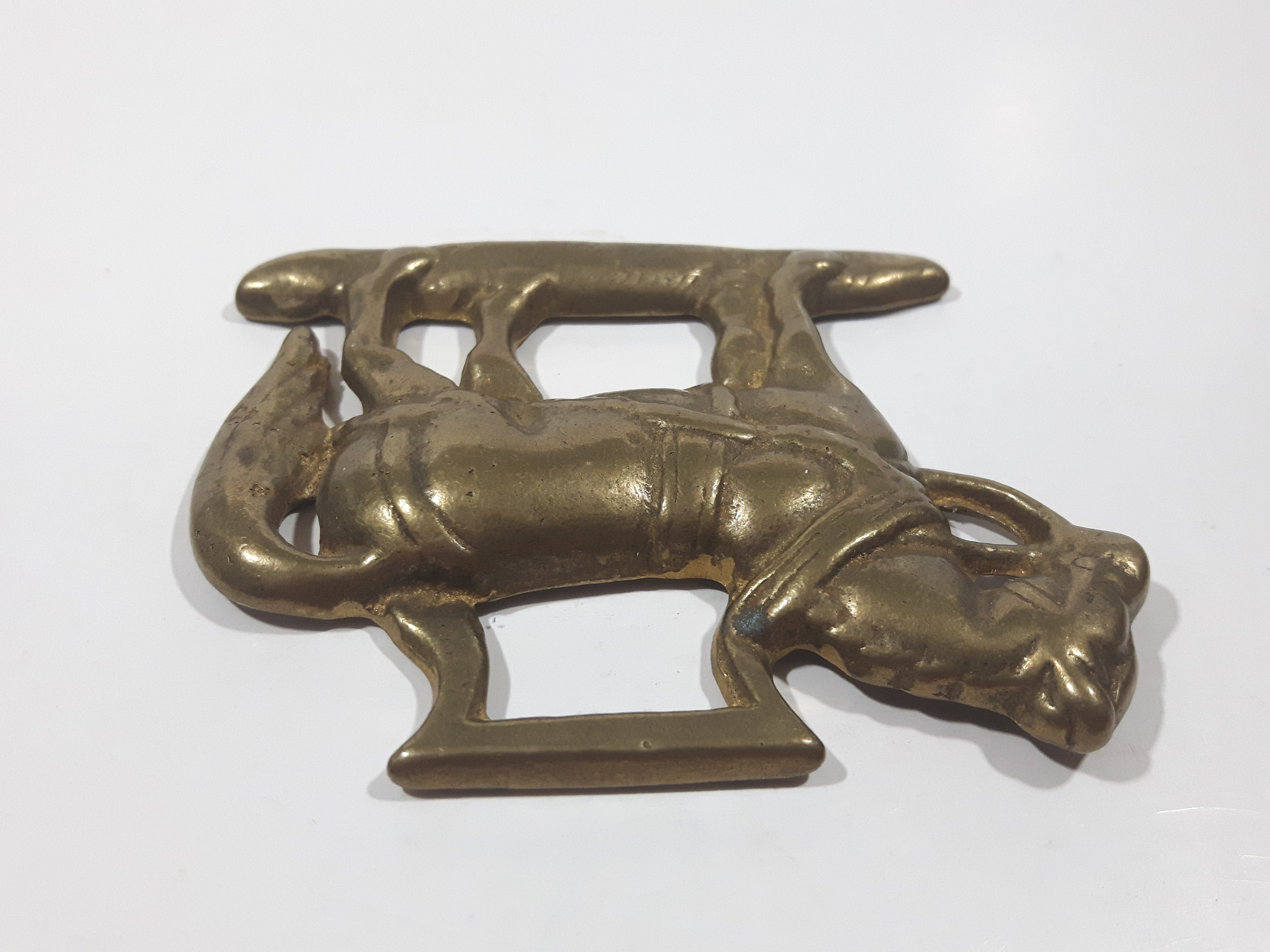 Antique Horse Shaped Horse Brass 2 3/4" x 3 1/2" 4