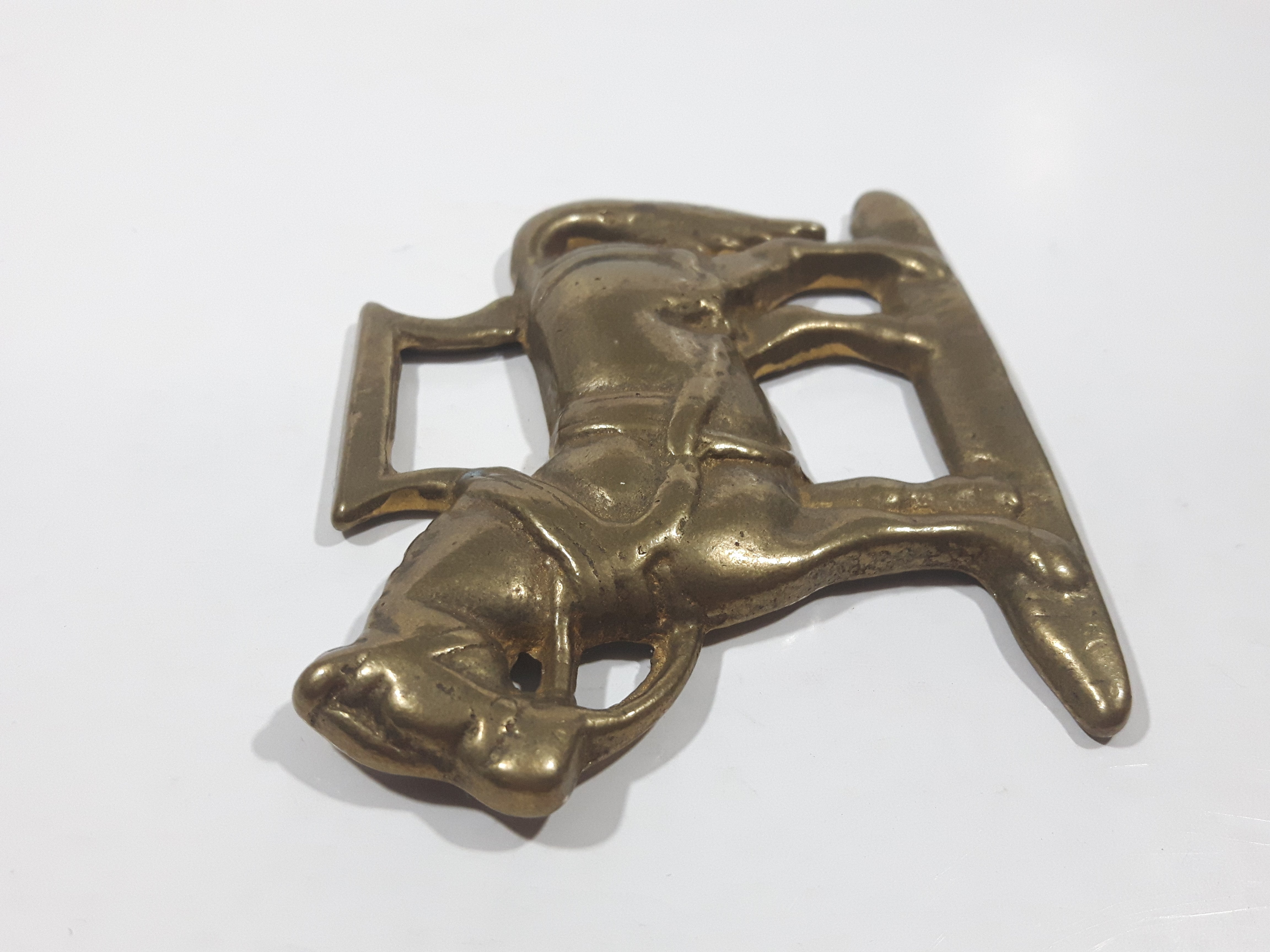 Antique Horse Shaped Horse Brass 2 3/4" x 3 1/2" 5