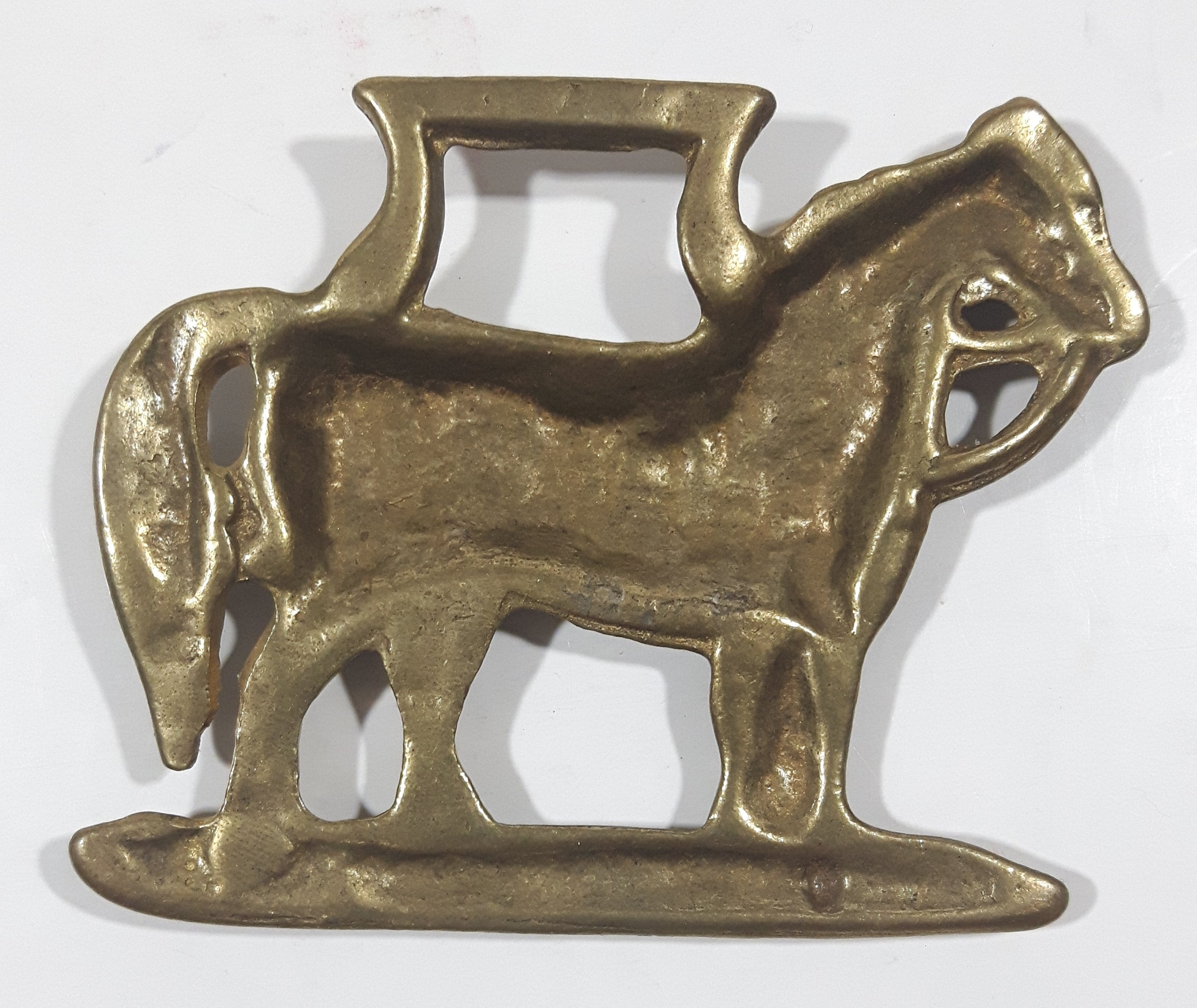 Antique Horse Shaped Horse Brass 2 3/4" x 3 1/2" 6
