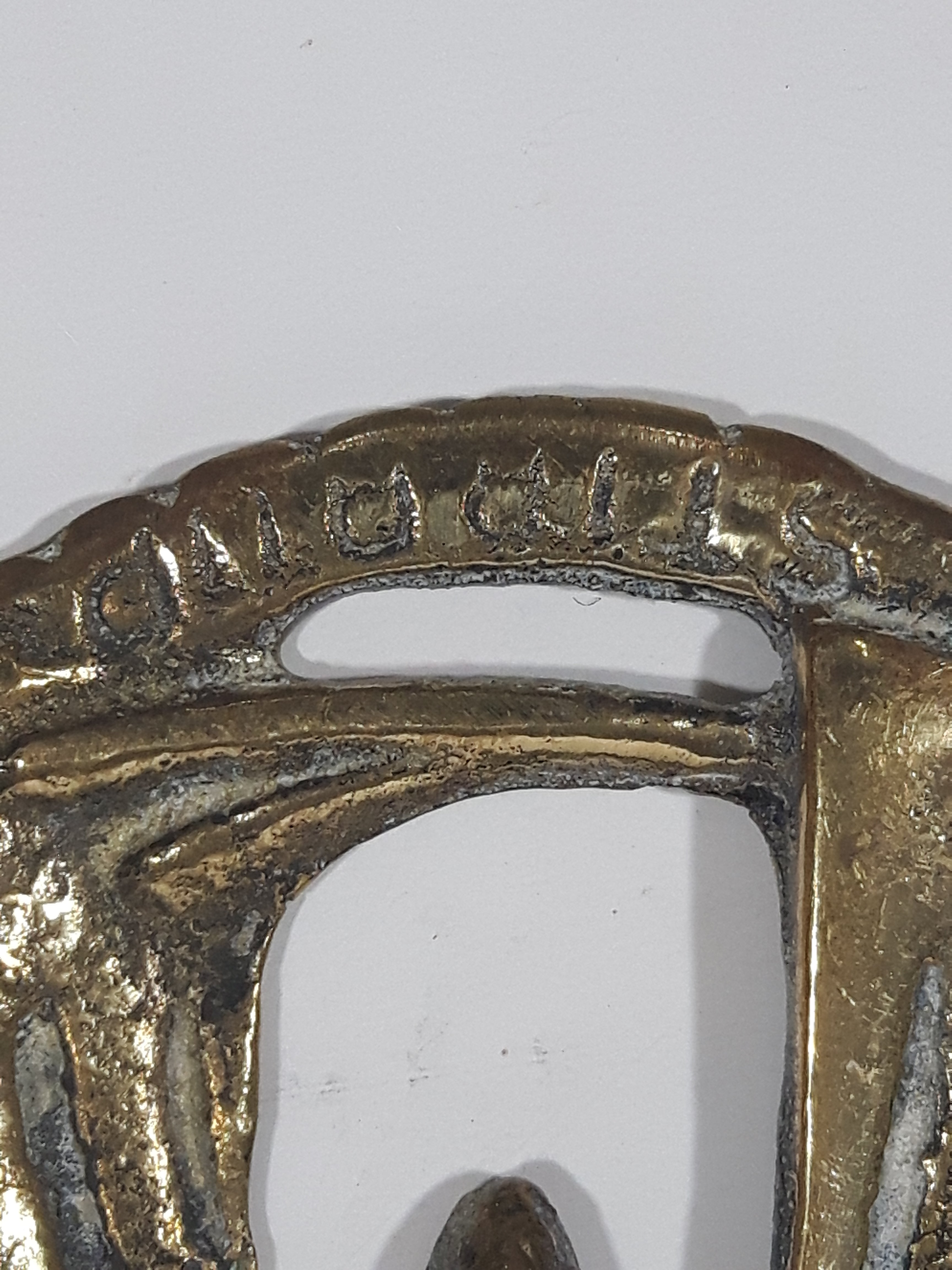 Antique New Forest King Rufus Stirrup Horse Brass 3" x 3 5/8" 8