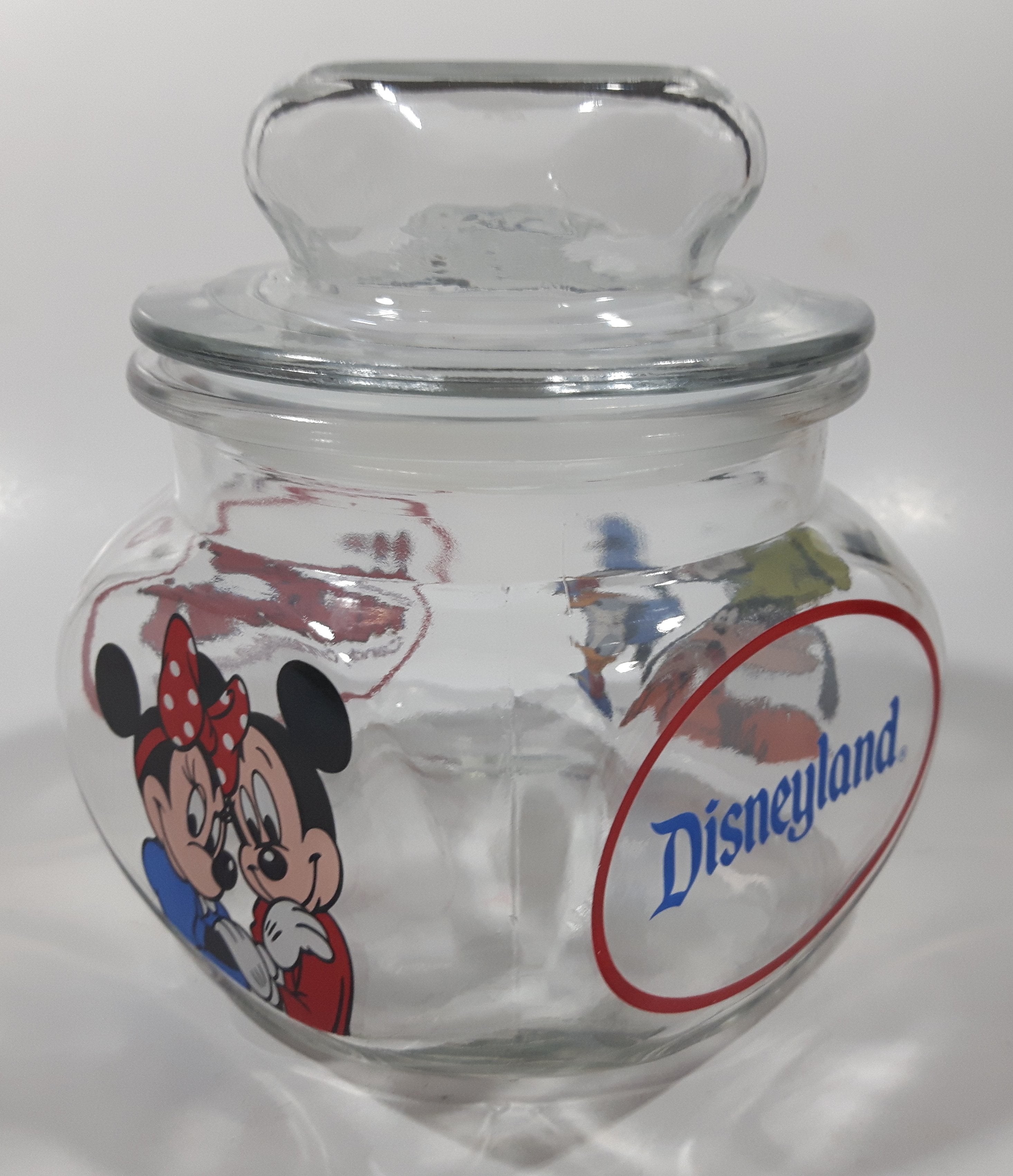 Disneyland Mickey's Candy Company 5 1/2" Tall Anchor Hocking Glass Candy Jar Made in U.S.A. 4