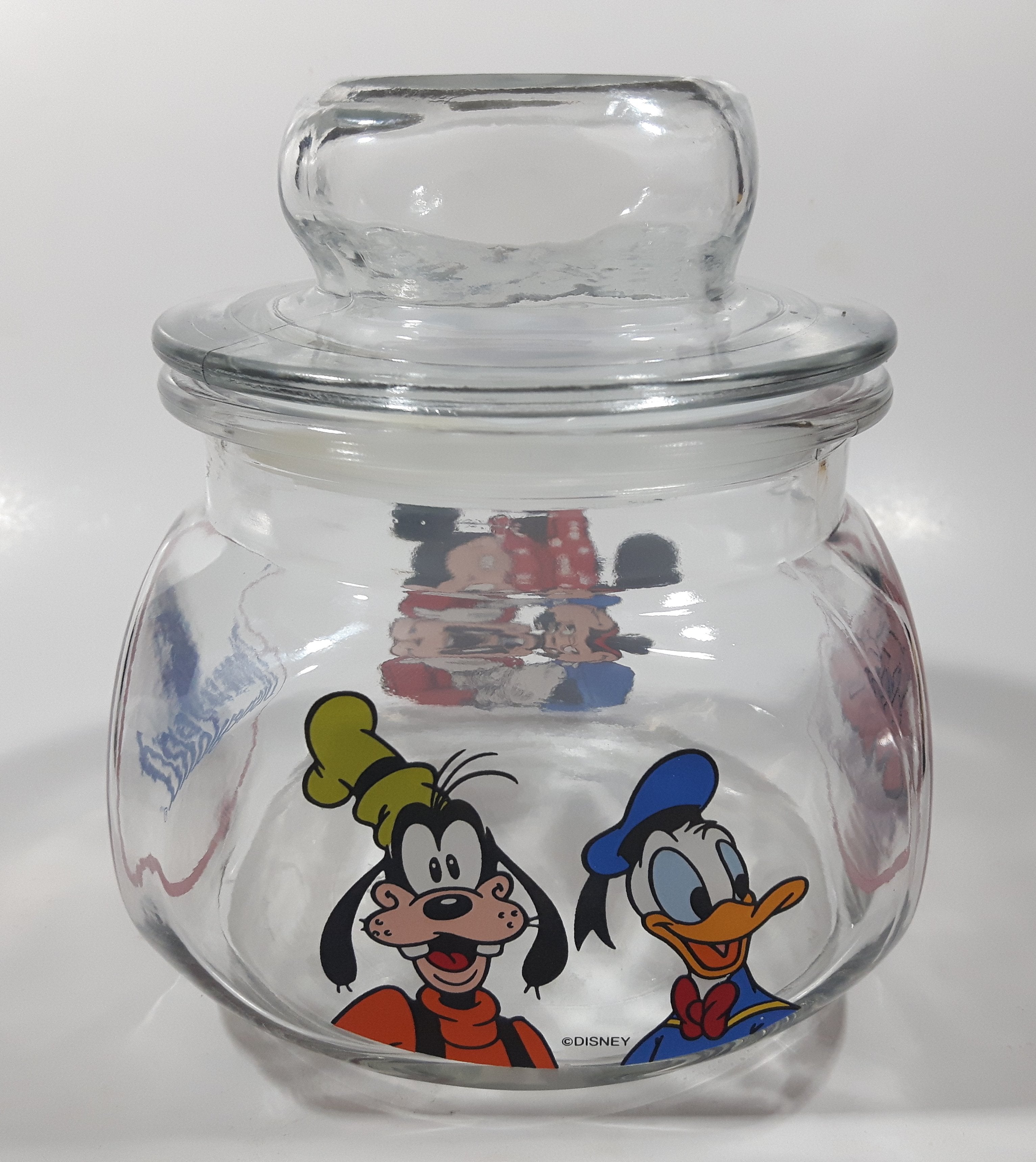 Disneyland Mickey's Candy Company 5 1/2" Tall Anchor Hocking Glass Candy Jar Made in U.S.A. 8