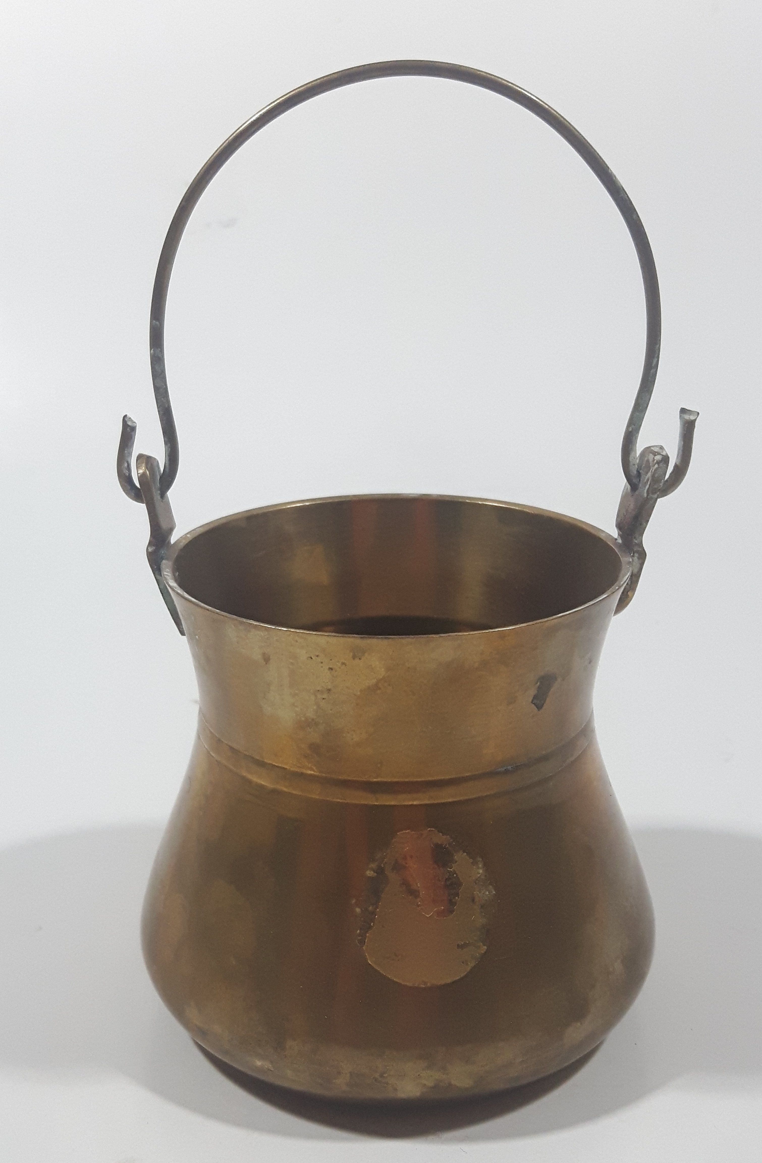 Vintage Miniature 2 1/2" Tall Brass Metal Pail