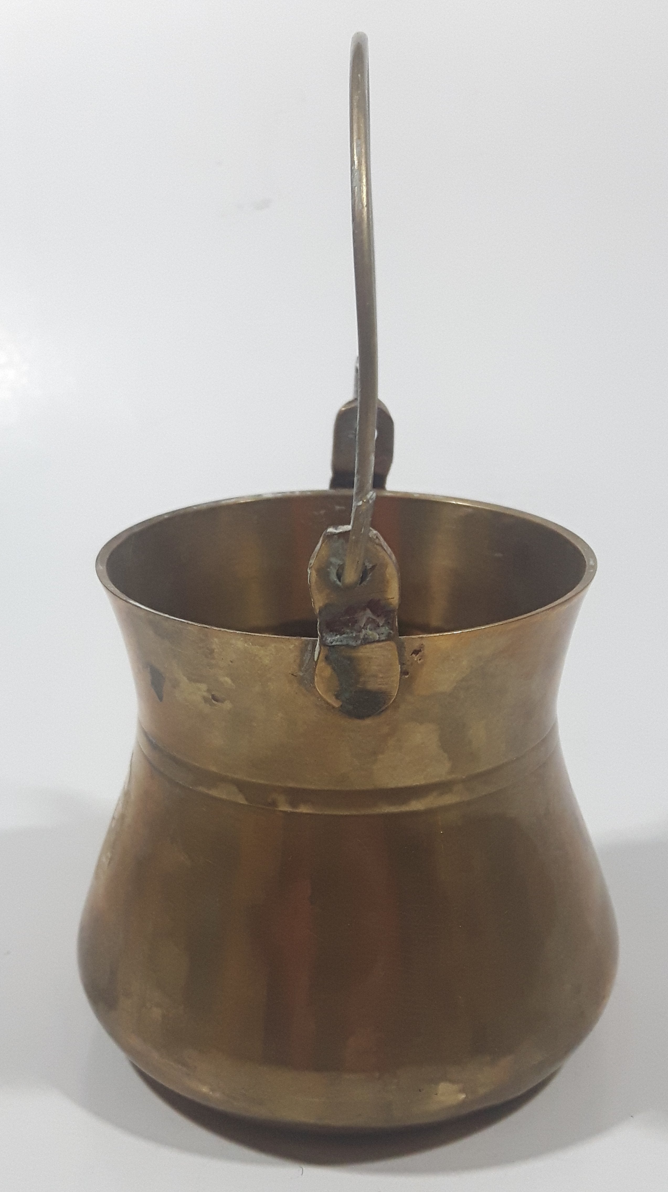 Vintage Miniature 2 1/2" Tall Brass Metal Pail 3