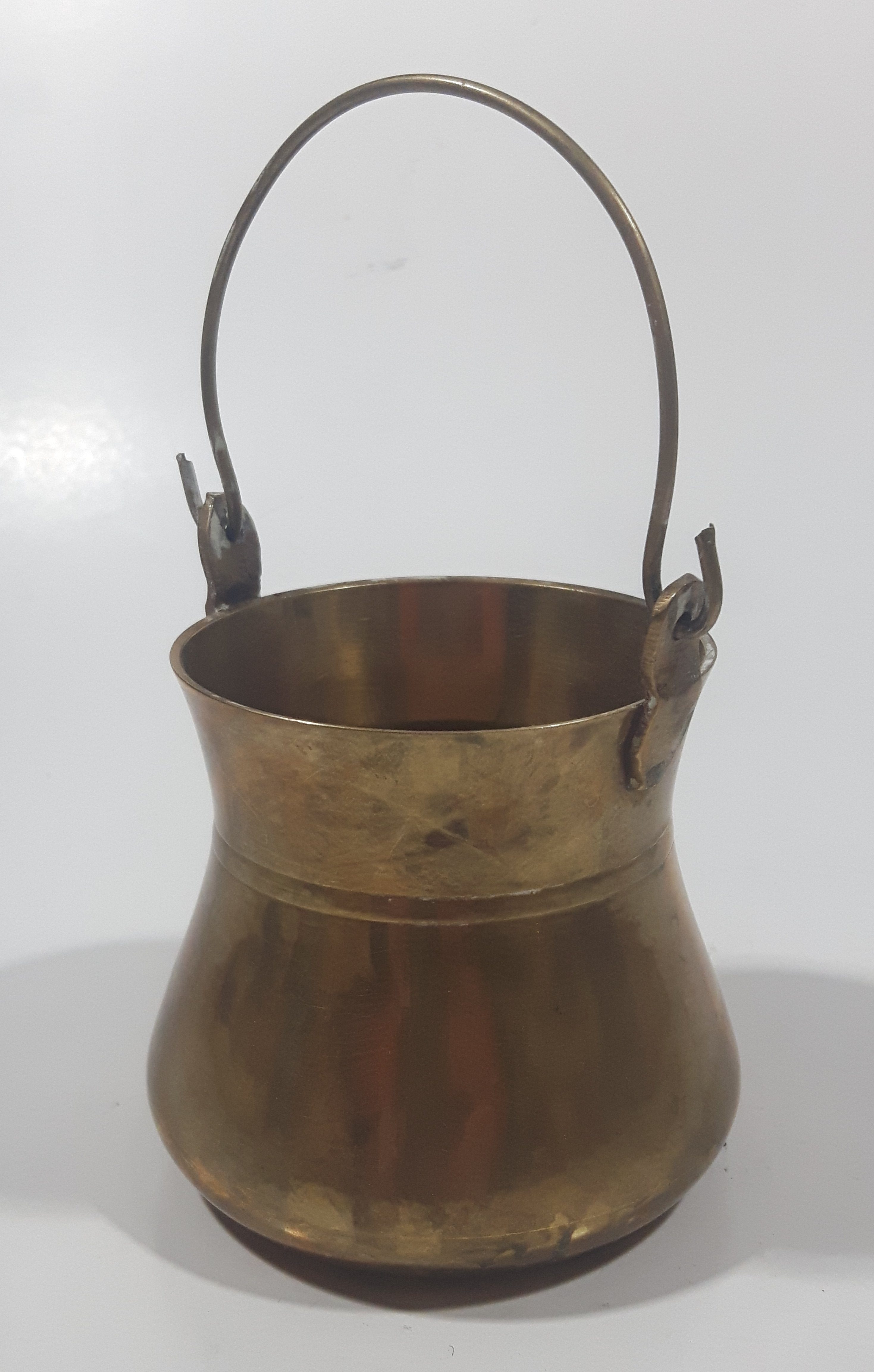 Vintage Miniature 2 1/2" Tall Brass Metal Pail 6