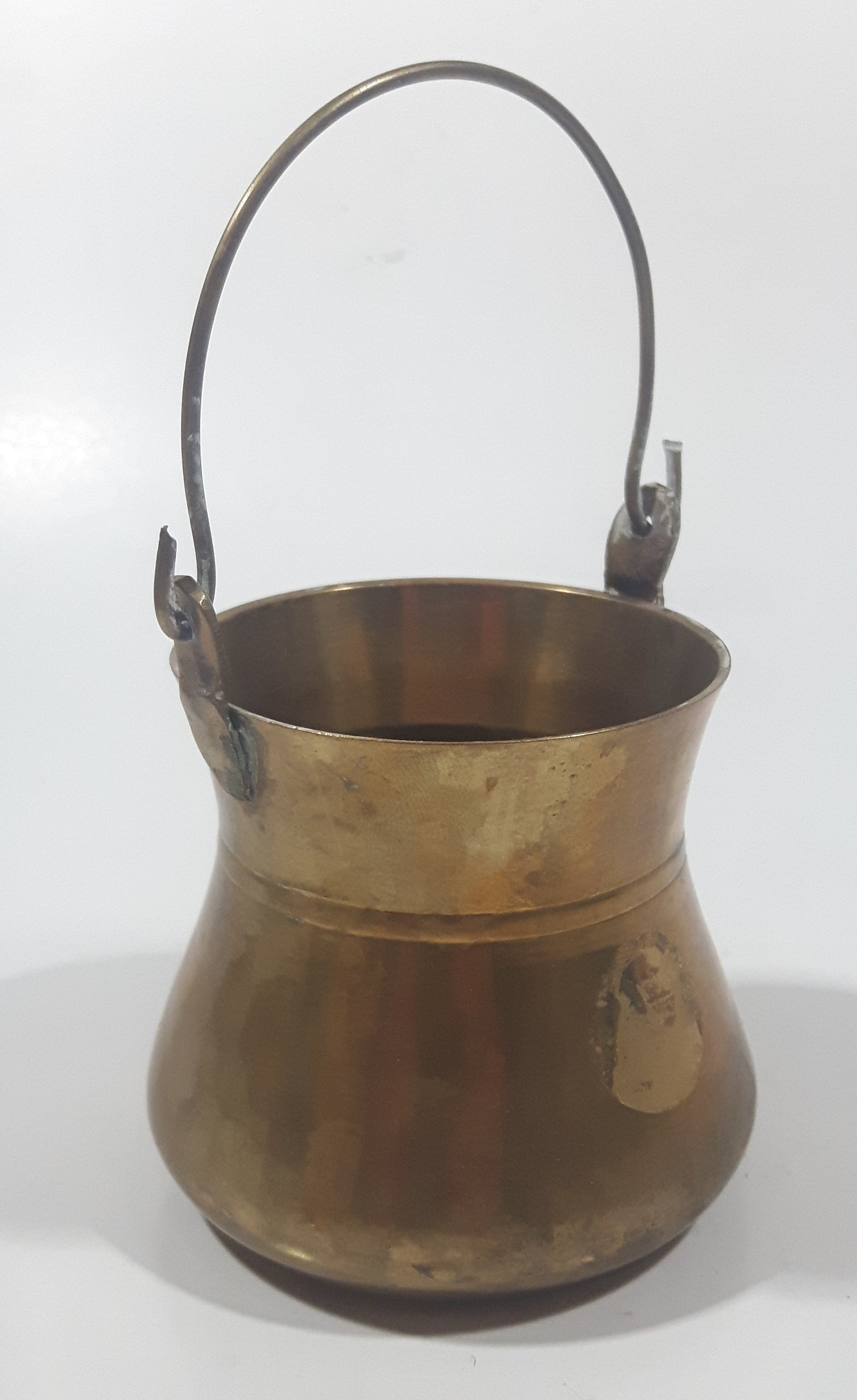 Vintage Miniature 2 1/2" Tall Brass Metal Pail 8