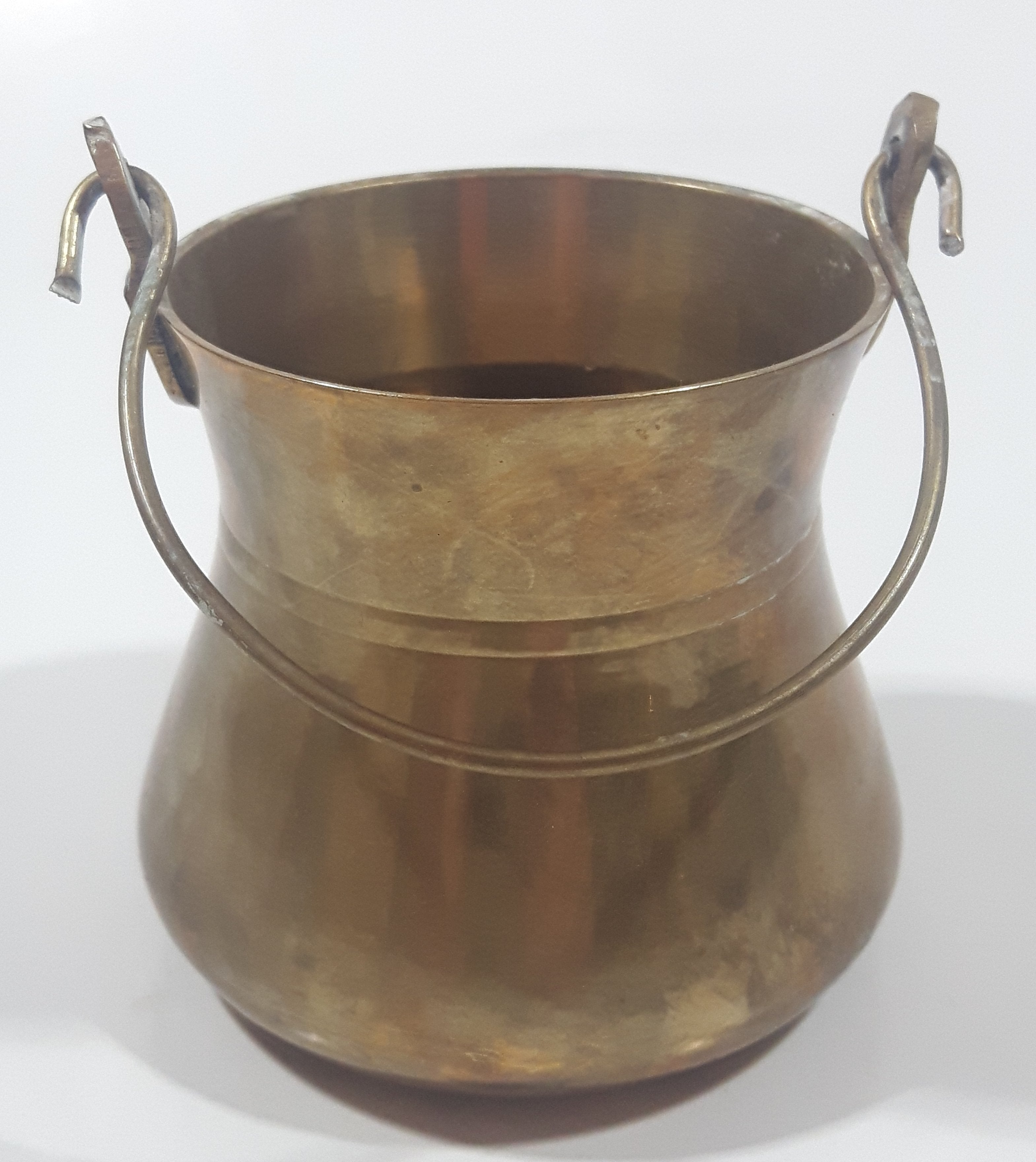 Vintage Miniature 2 1/2" Tall Brass Metal Pail 10