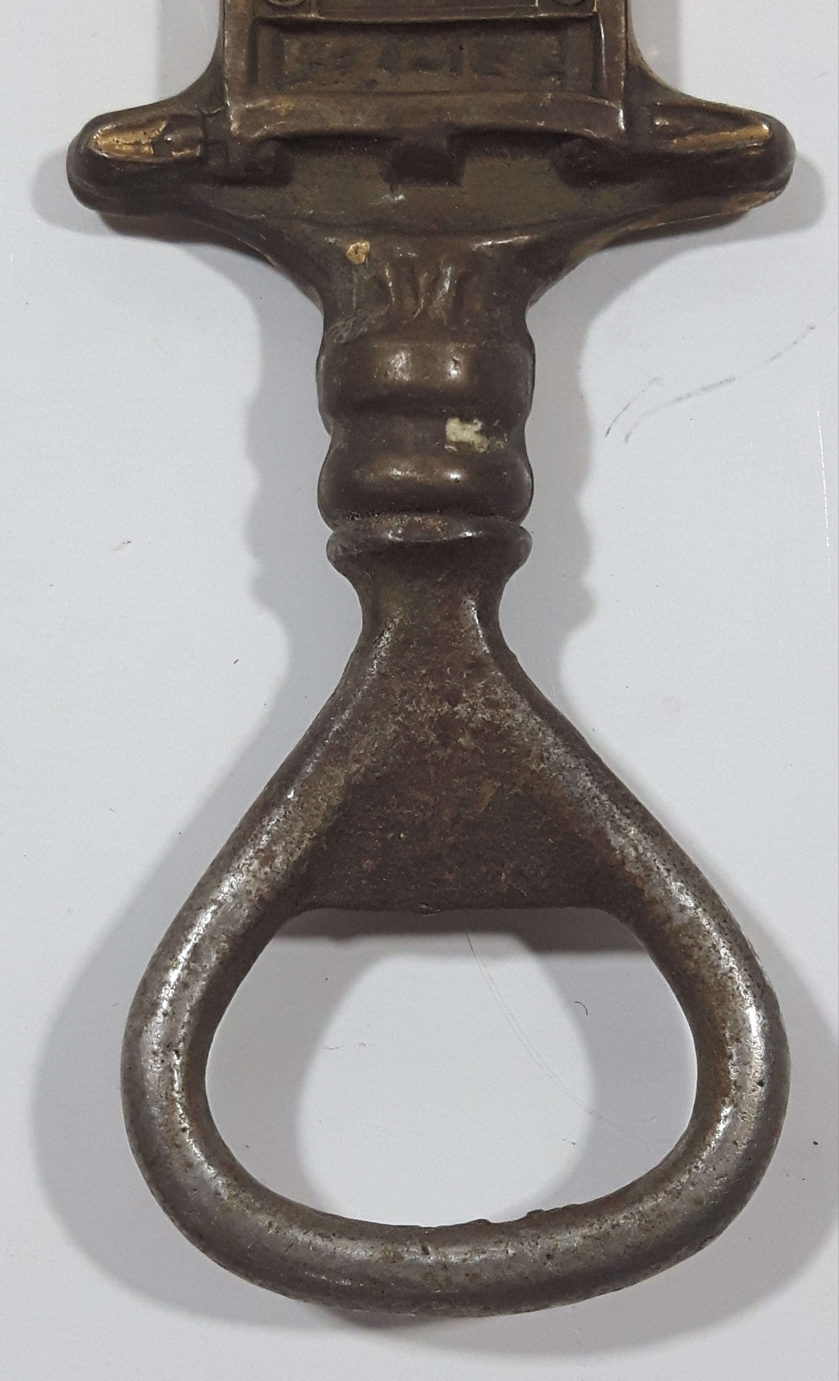 Antique 1930s GBF Shakespeare Reading From Balcony English Brass Metal Bottle Opener 3