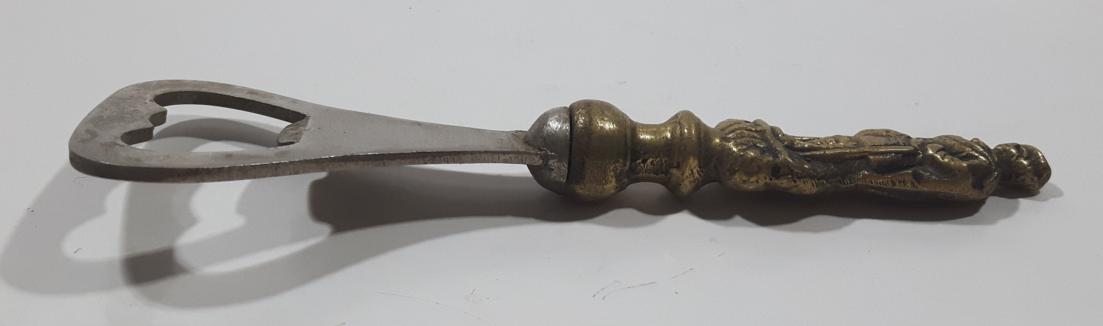 Antique Peerage Man Figural Brass Metal Bottle Opener Made in England Pat No. 466444 Pat No. 812222 5