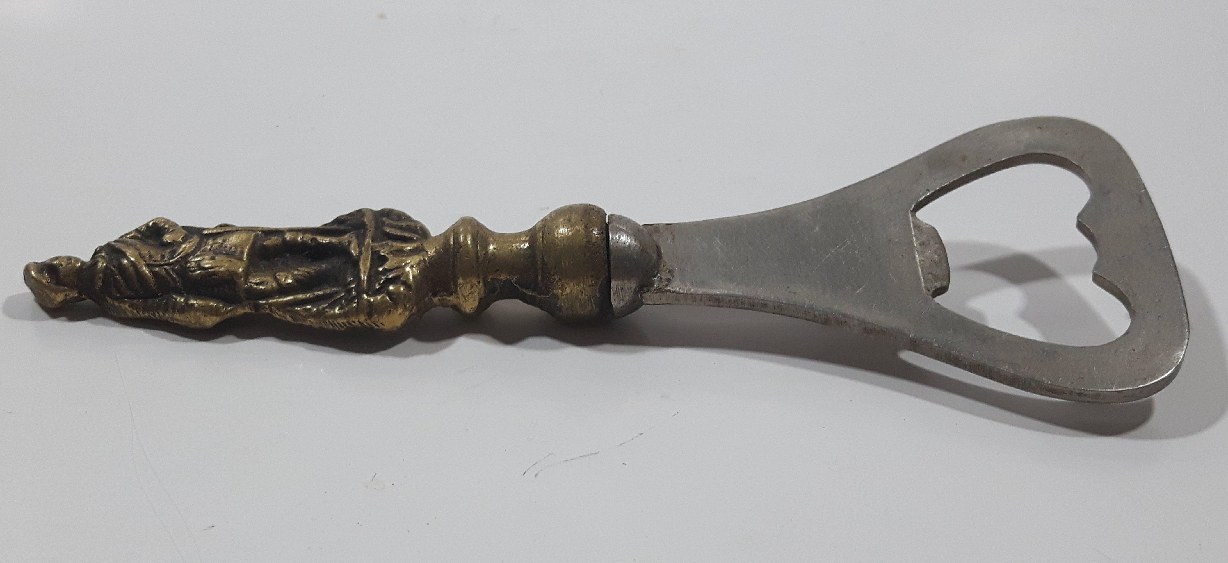 Antique Peerage Man Figural Brass Metal Bottle Opener Made in England Pat No. 466444 Pat No. 812222 7