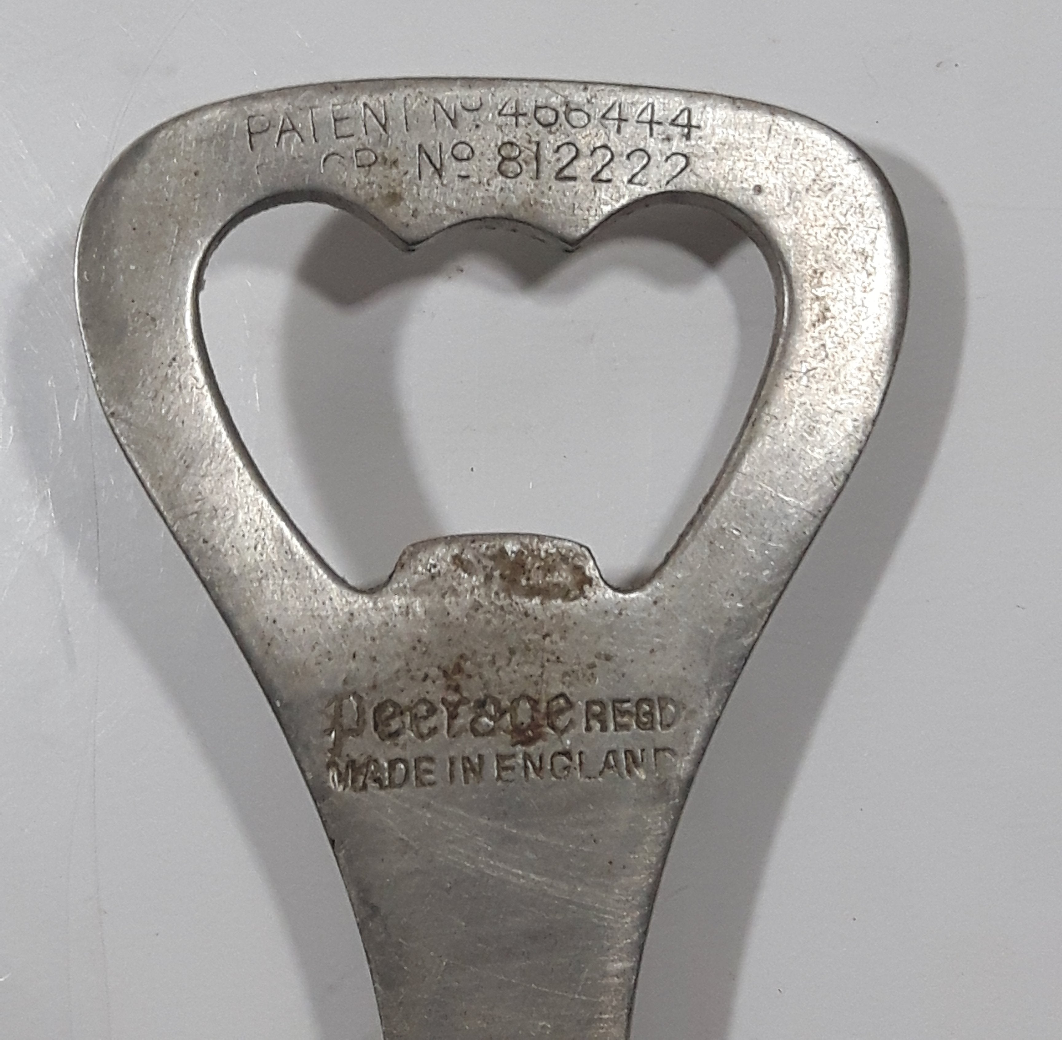 Antique Peerage Man Figural Brass Metal Bottle Opener Made in England Pat No. 466444 Pat No. 812222 9