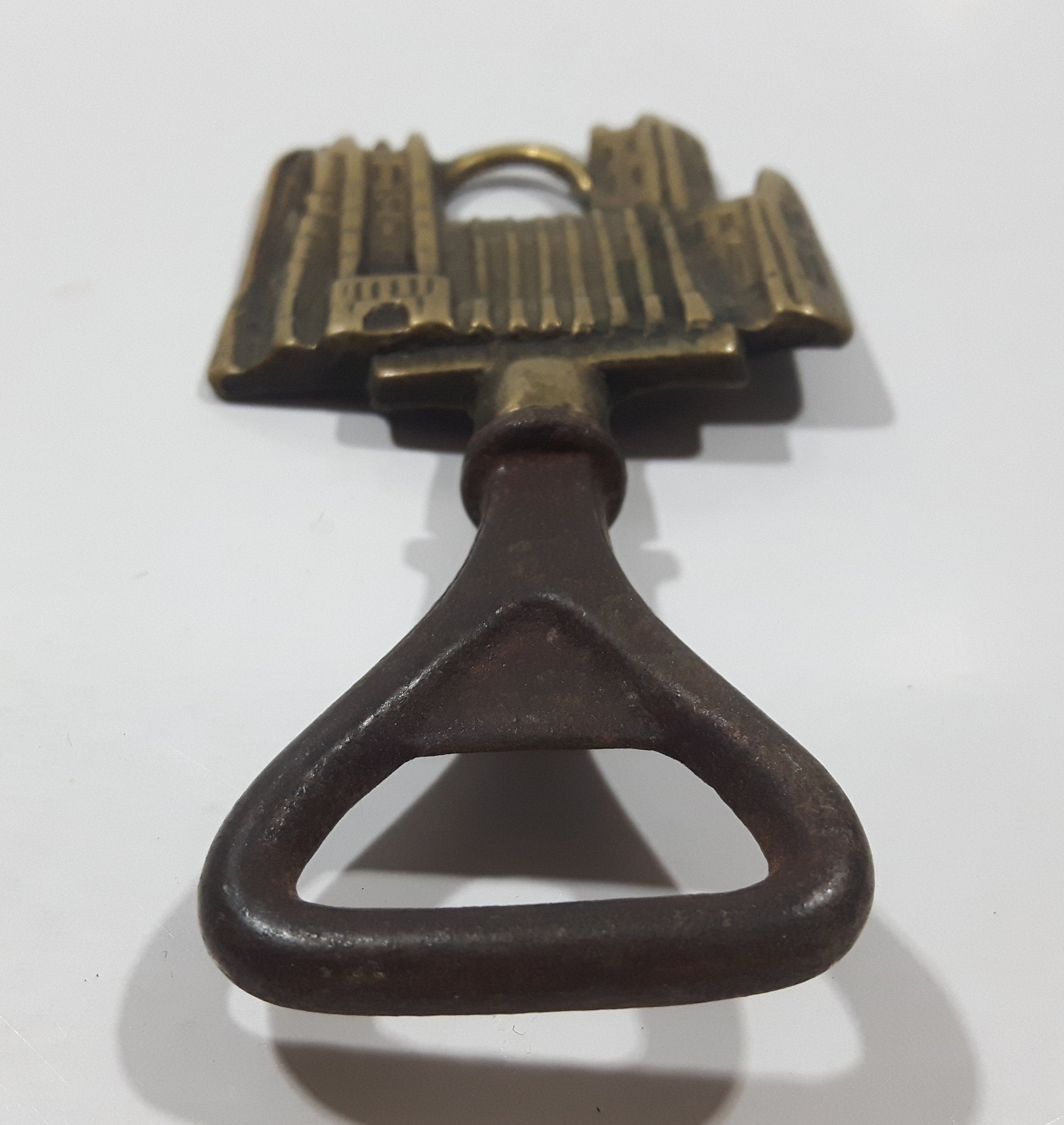 Antique Canterbury Castle Brass Metal Bottle Opener Made in England 4