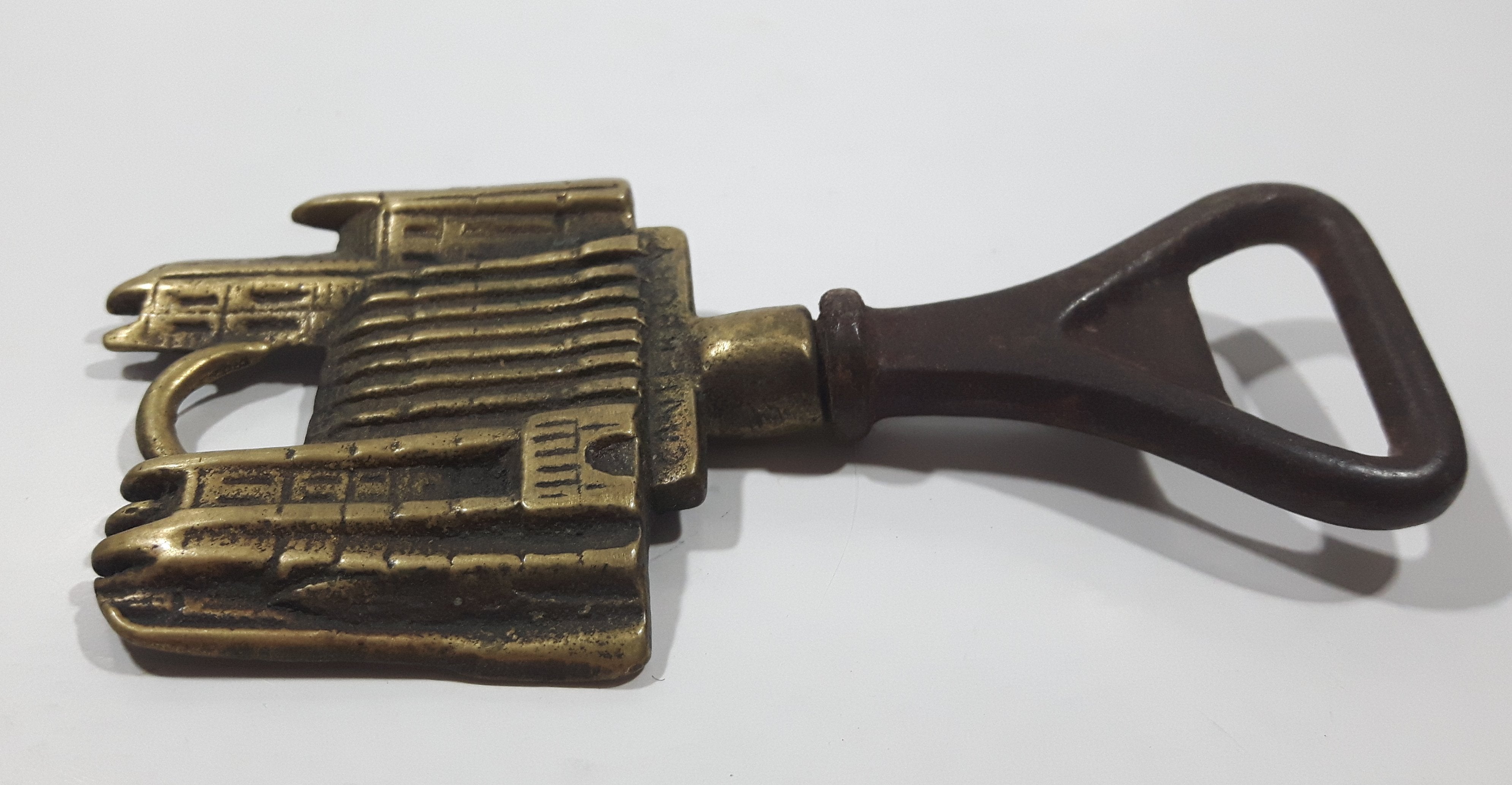 Antique Canterbury Castle Brass Metal Bottle Opener Made in England 7