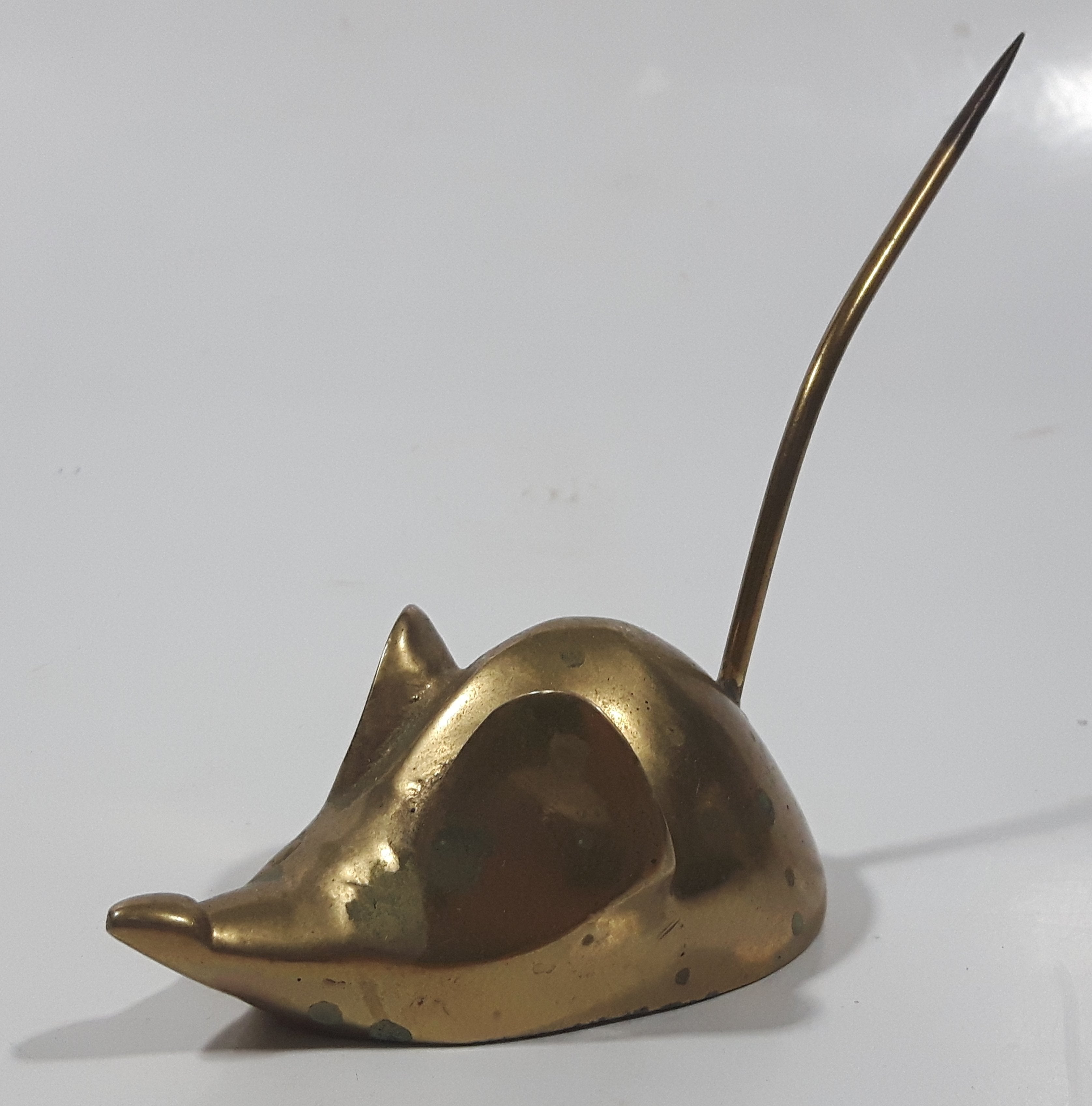 Vintage Brass Mouse Ring Holder Receipt Holder 2
