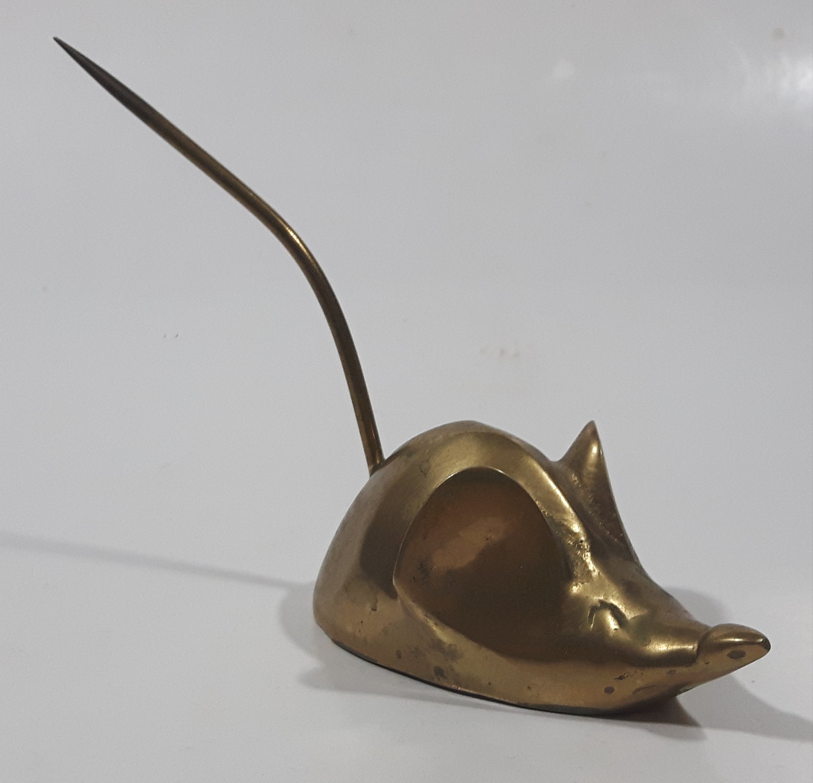 Vintage Brass Mouse Ring Holder Receipt Holder 4