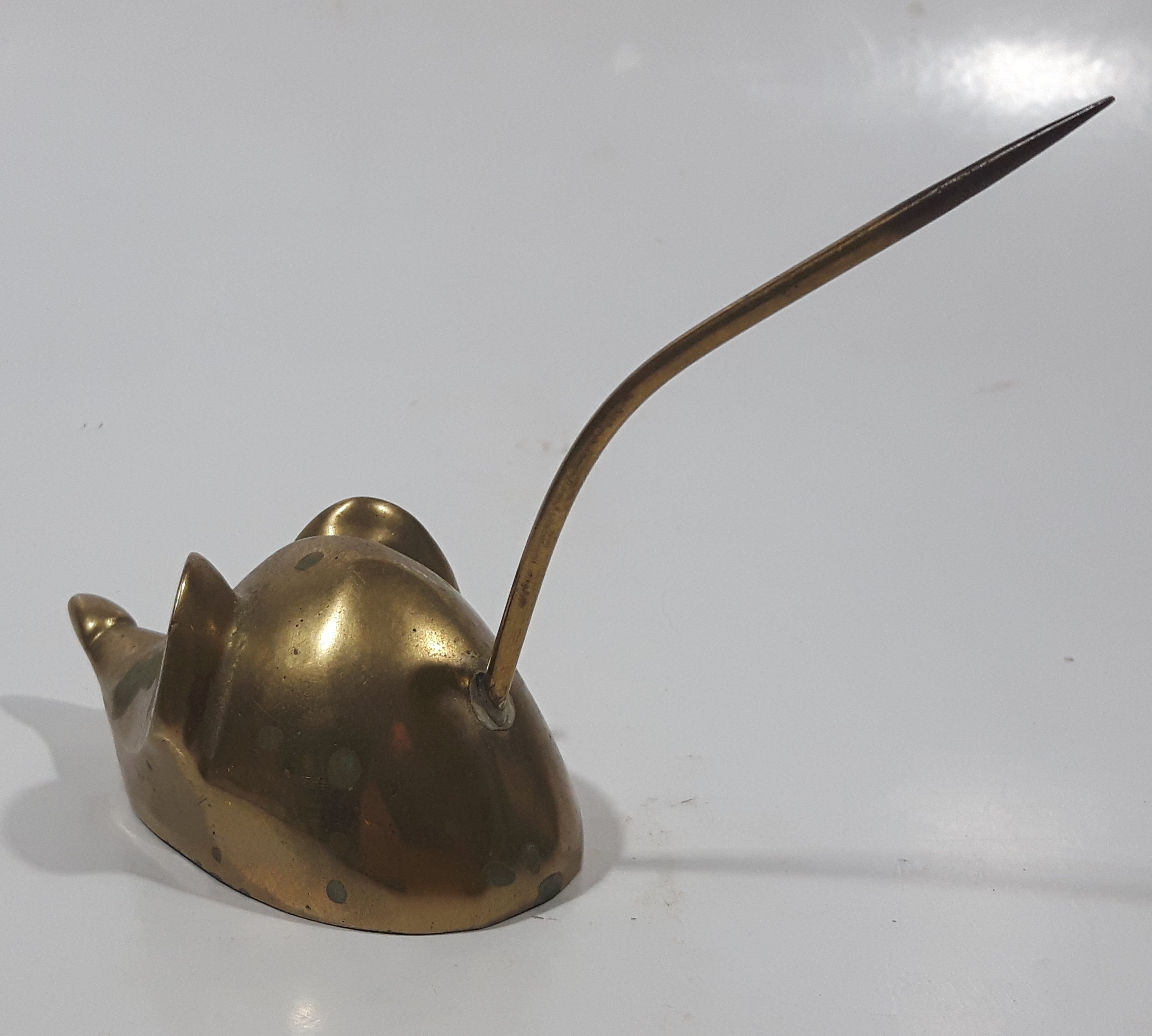 Vintage Brass Mouse Ring Holder Receipt Holder 8