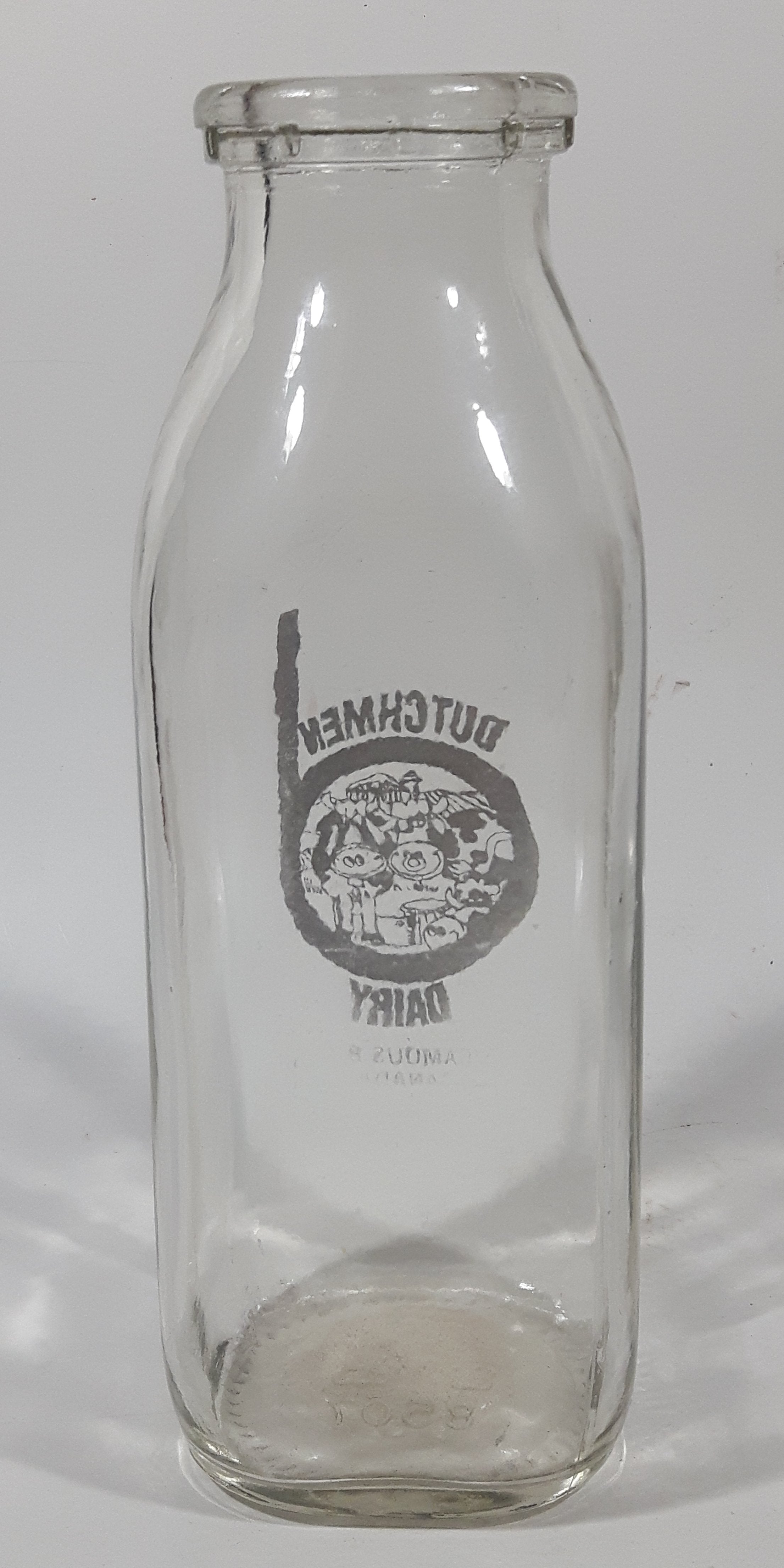 Vintage Dutchmen Dairy 7 1/2" Tall Glass Milk Bottle Sicamous BC Canada 5