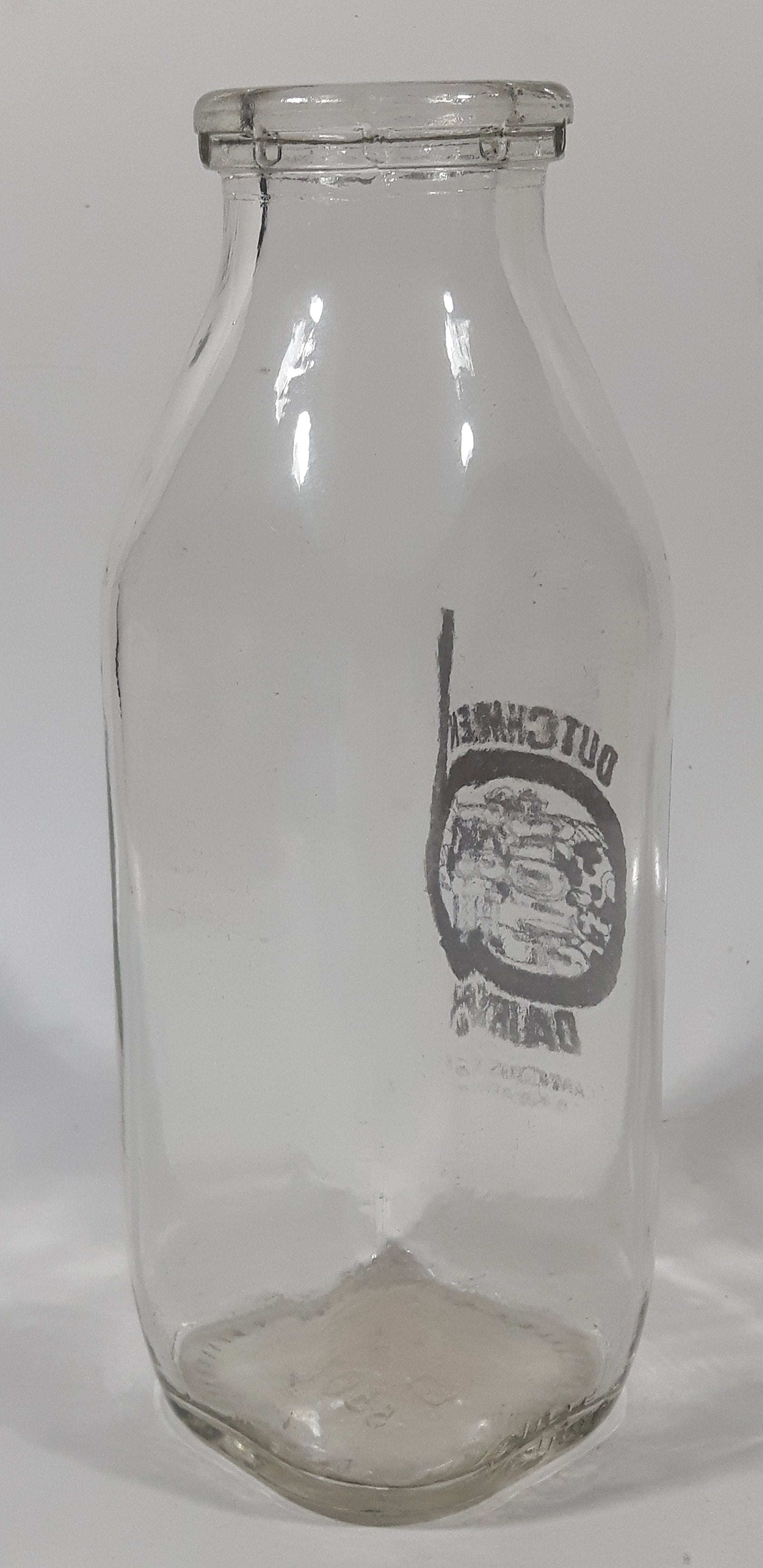 Vintage Dutchmen Dairy 7 1/2" Tall Glass Milk Bottle Sicamous BC Canada 6