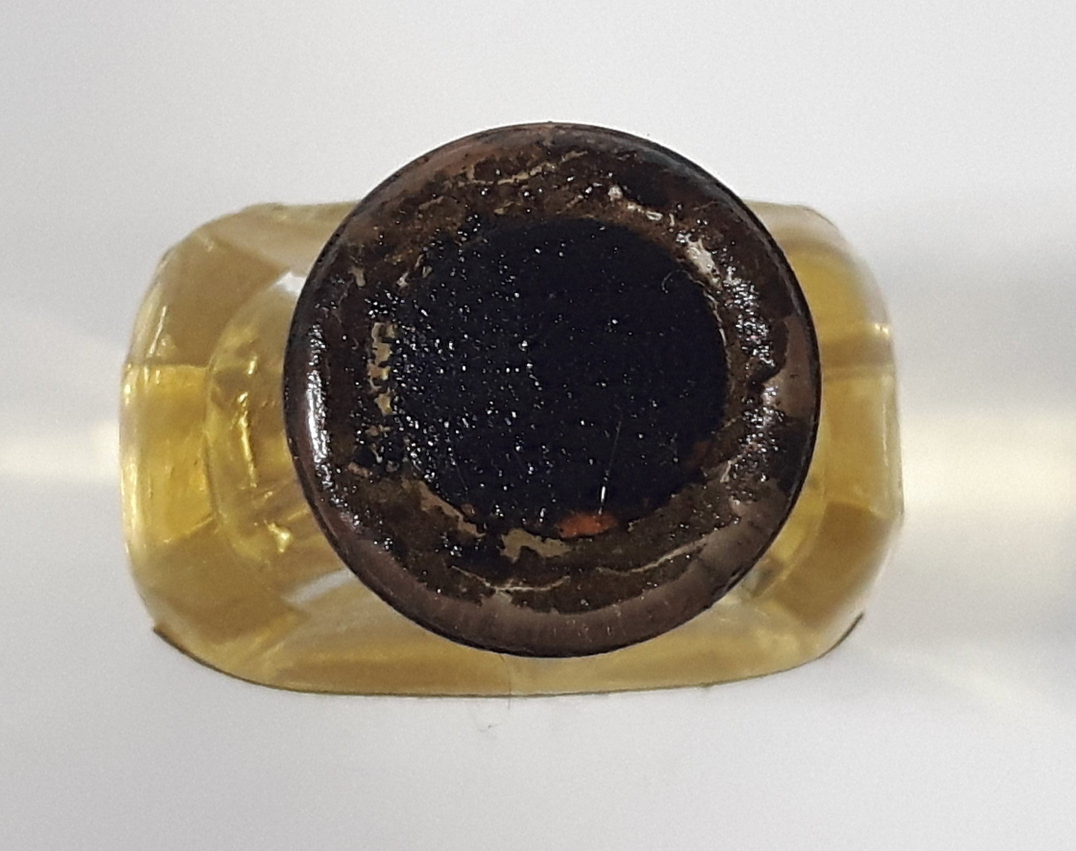 Antique Robinson & Webber Limited Winnipeg Packers Bottlers B.P. Pharmaceutical Goldex Gold Pure Cold Drawn London Castor Oil 4 1/2" Tall Glass Bottle with Cork Still FULL 9