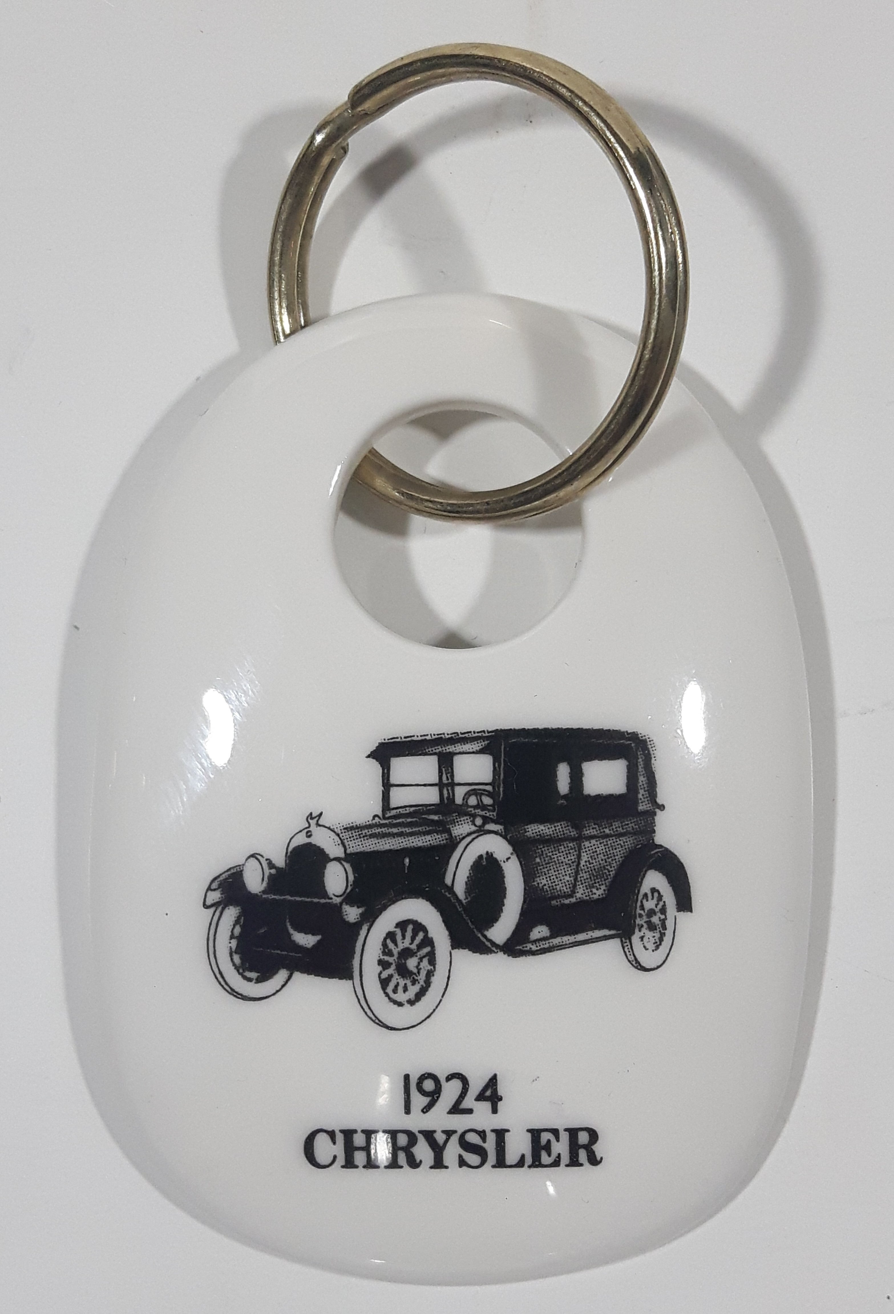 Vintage 1988 Royal Doulton 1924 Chrysler Canada Commemorative #1 Bone China Promotional Key Chain Ring
