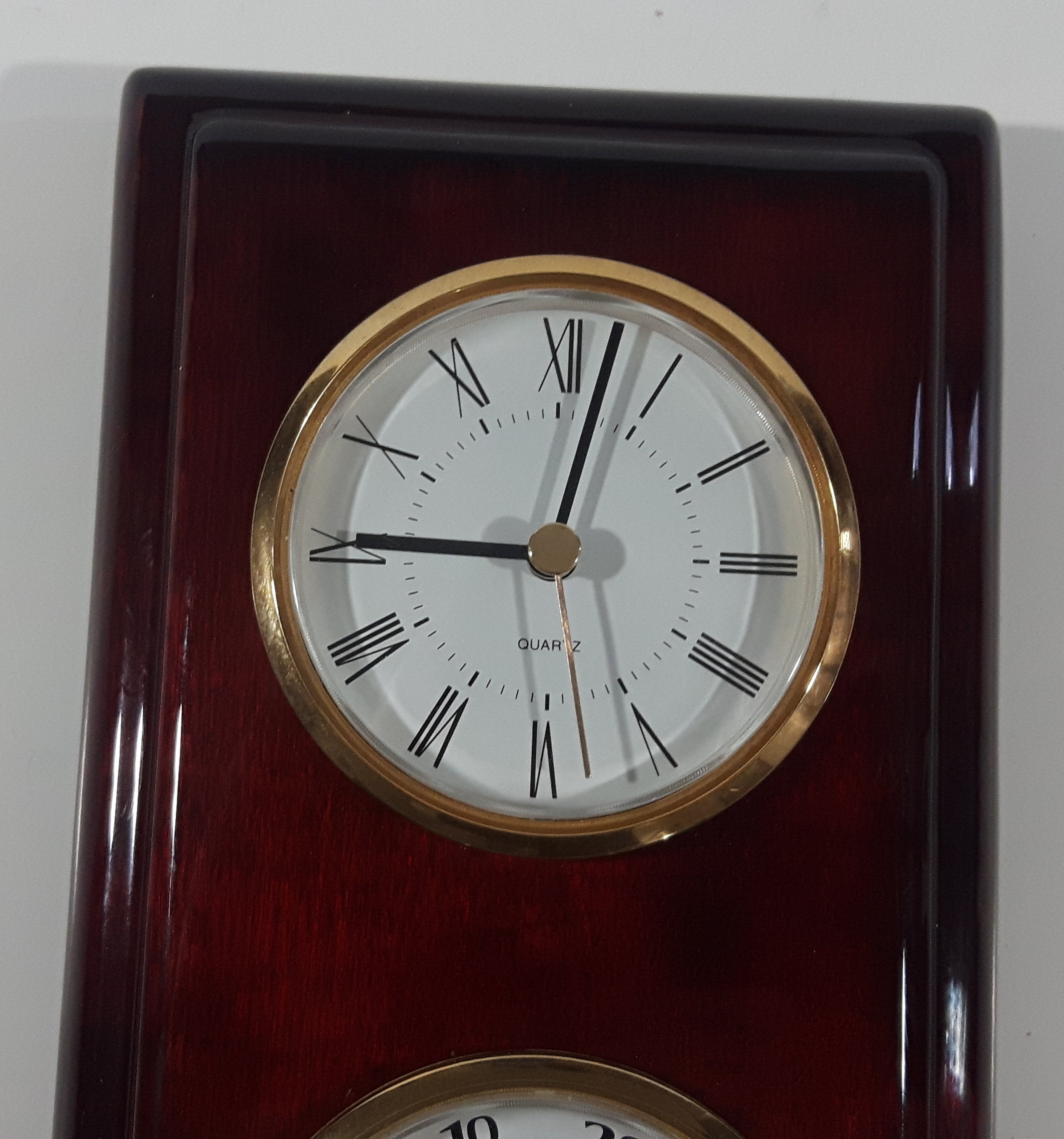 Sunrise Poultry 5" x 11" Wood Plaque Clock and Thermometer 6