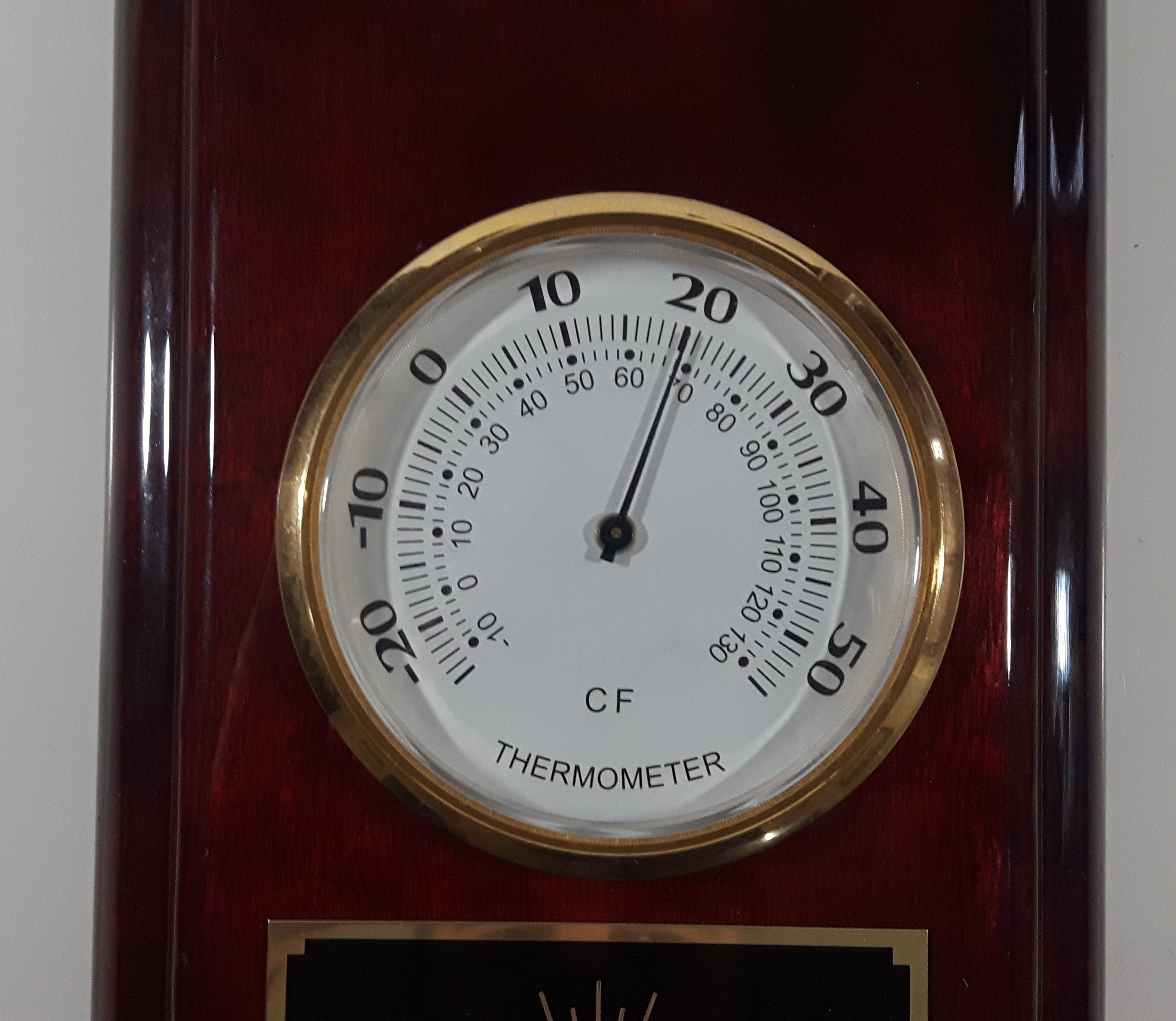 Sunrise Poultry 5" x 11" Wood Plaque Clock and Thermometer 7