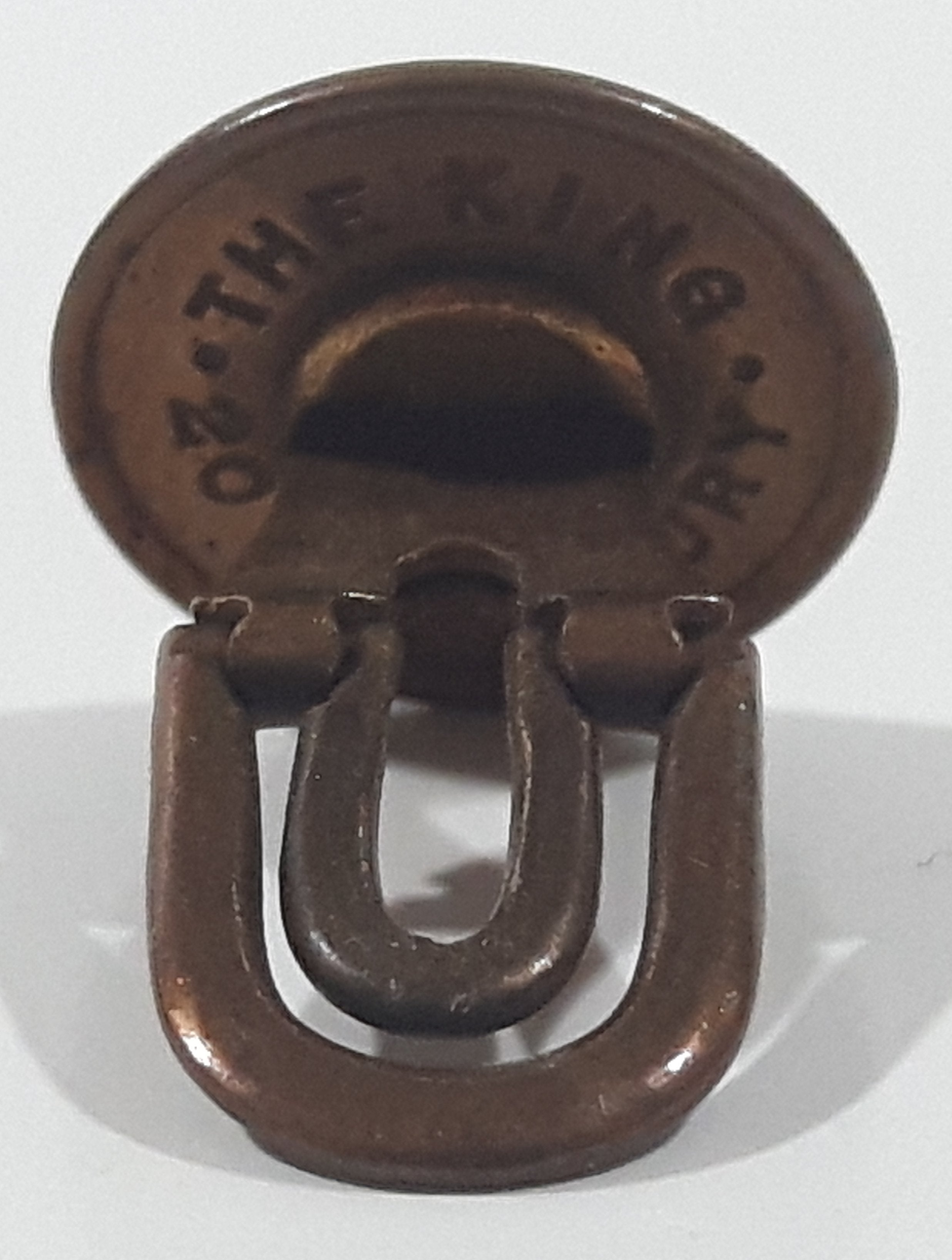 Antique The King 20th Century Round 1/2" Copper Cuff Link 4