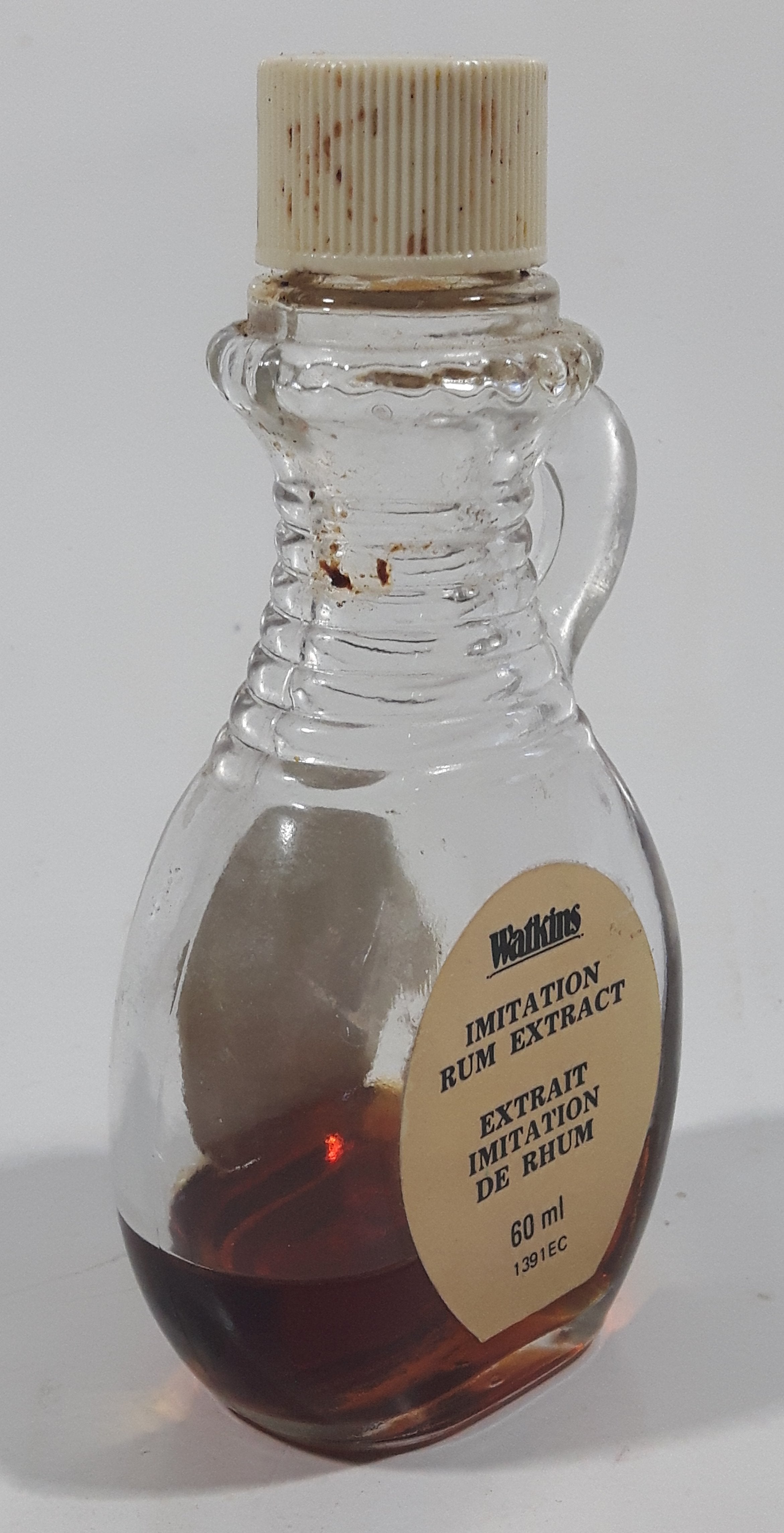 Vintage Empress Imitation Rum Extract 60 mL 4 1/2" Tall Glass Spice Jar 8